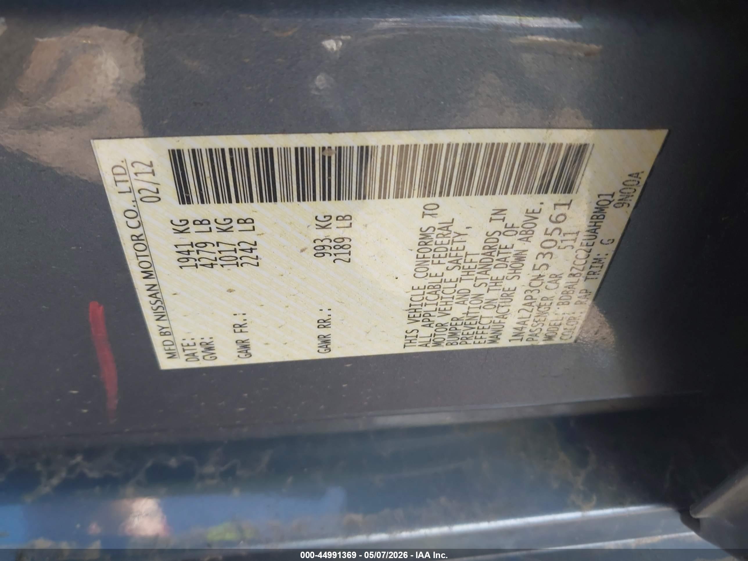 NISSAN ALTIMA image 9