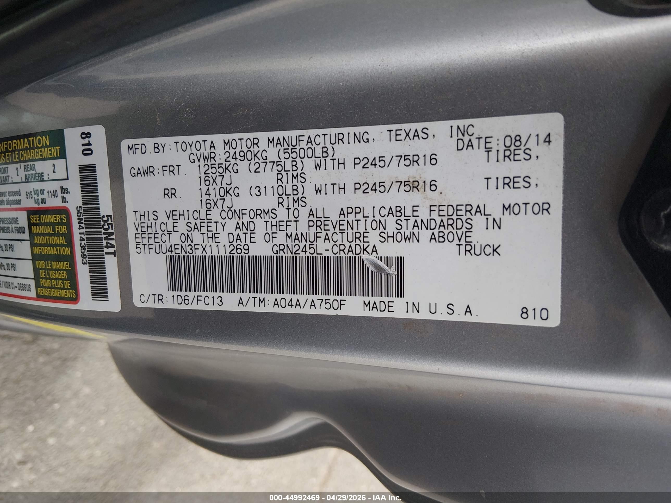 TOYOTA TACOMA image 9