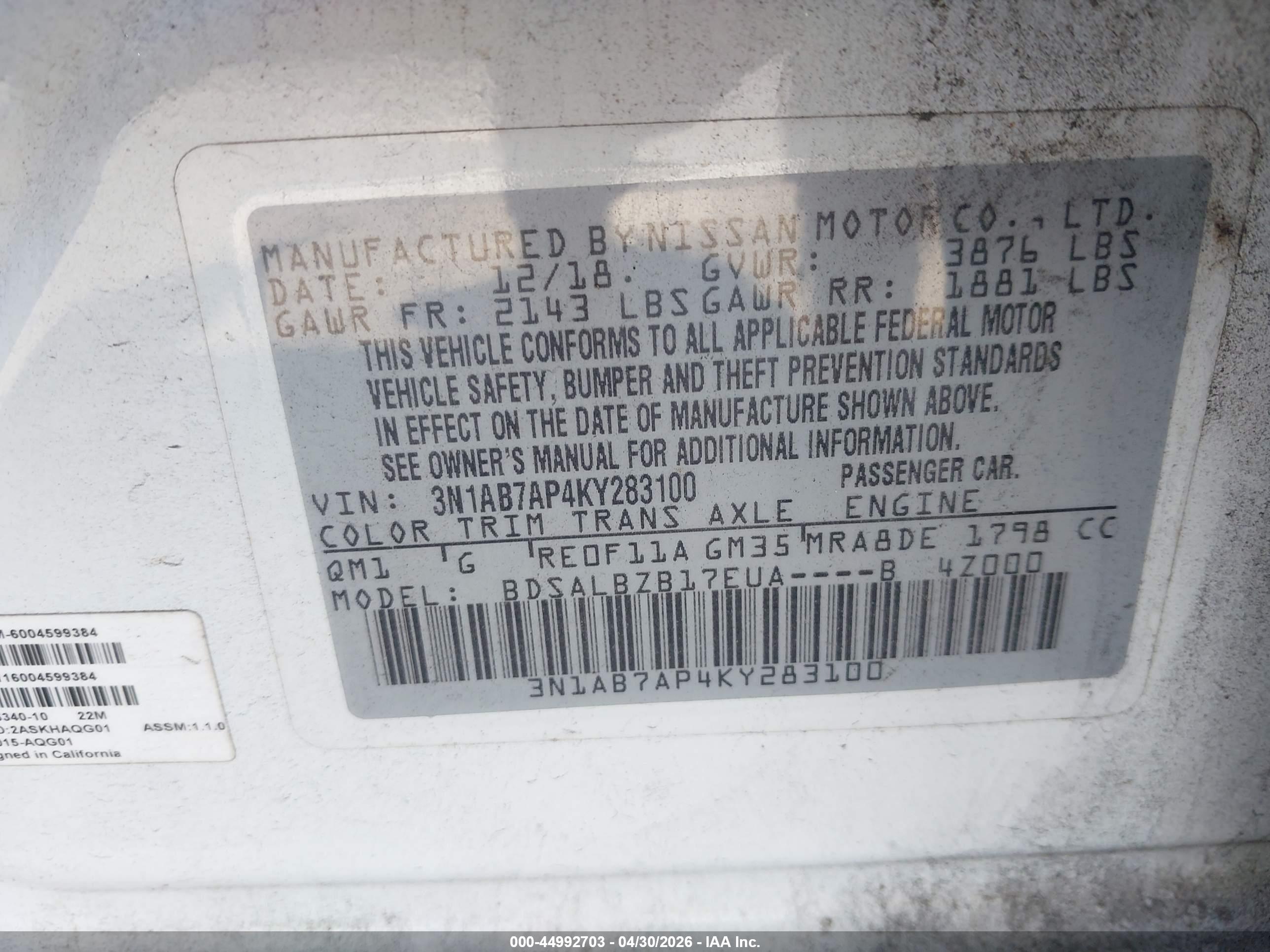 NISSAN SENTRA image 9