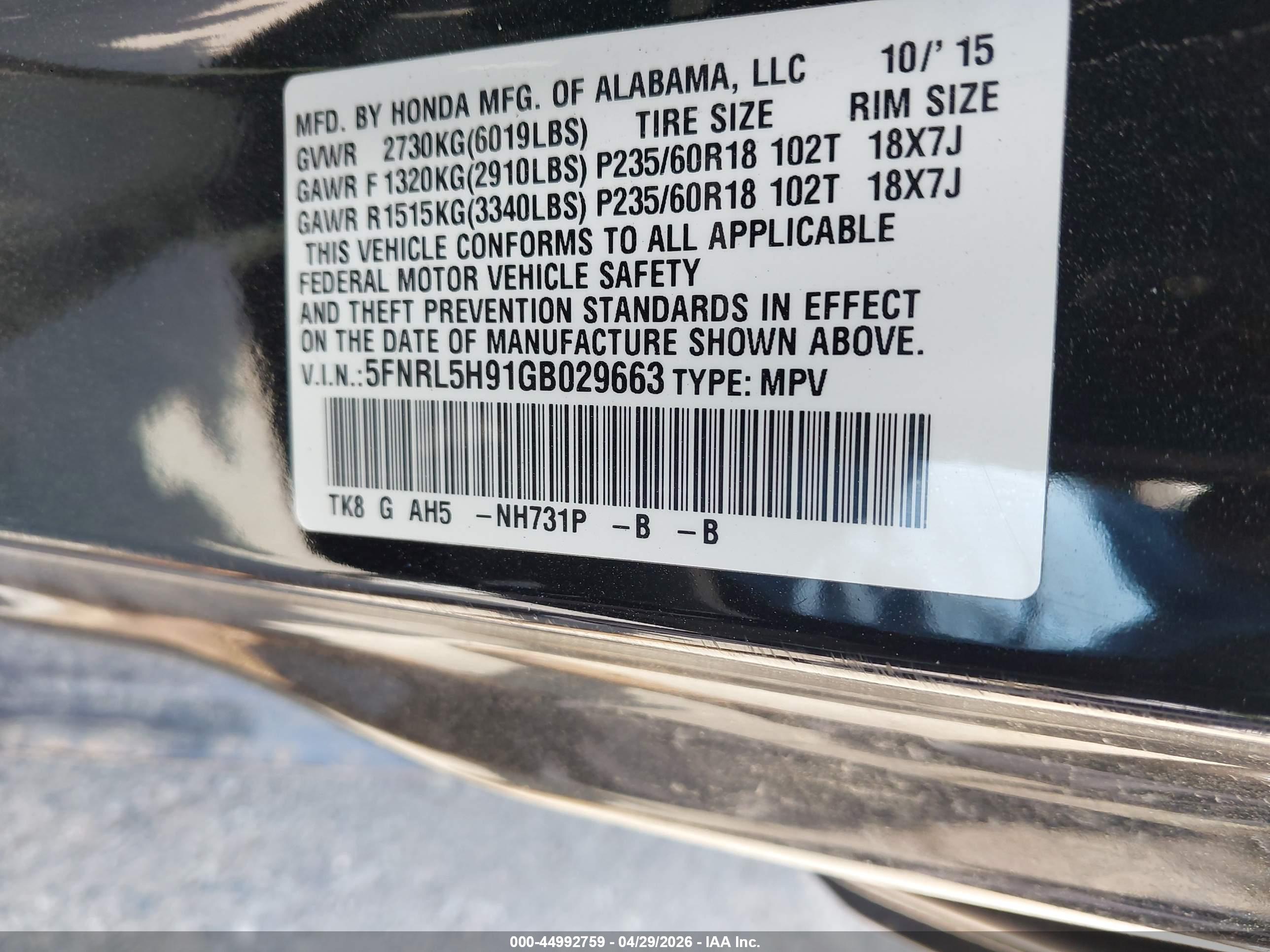 HONDA ODYSSEY image 9