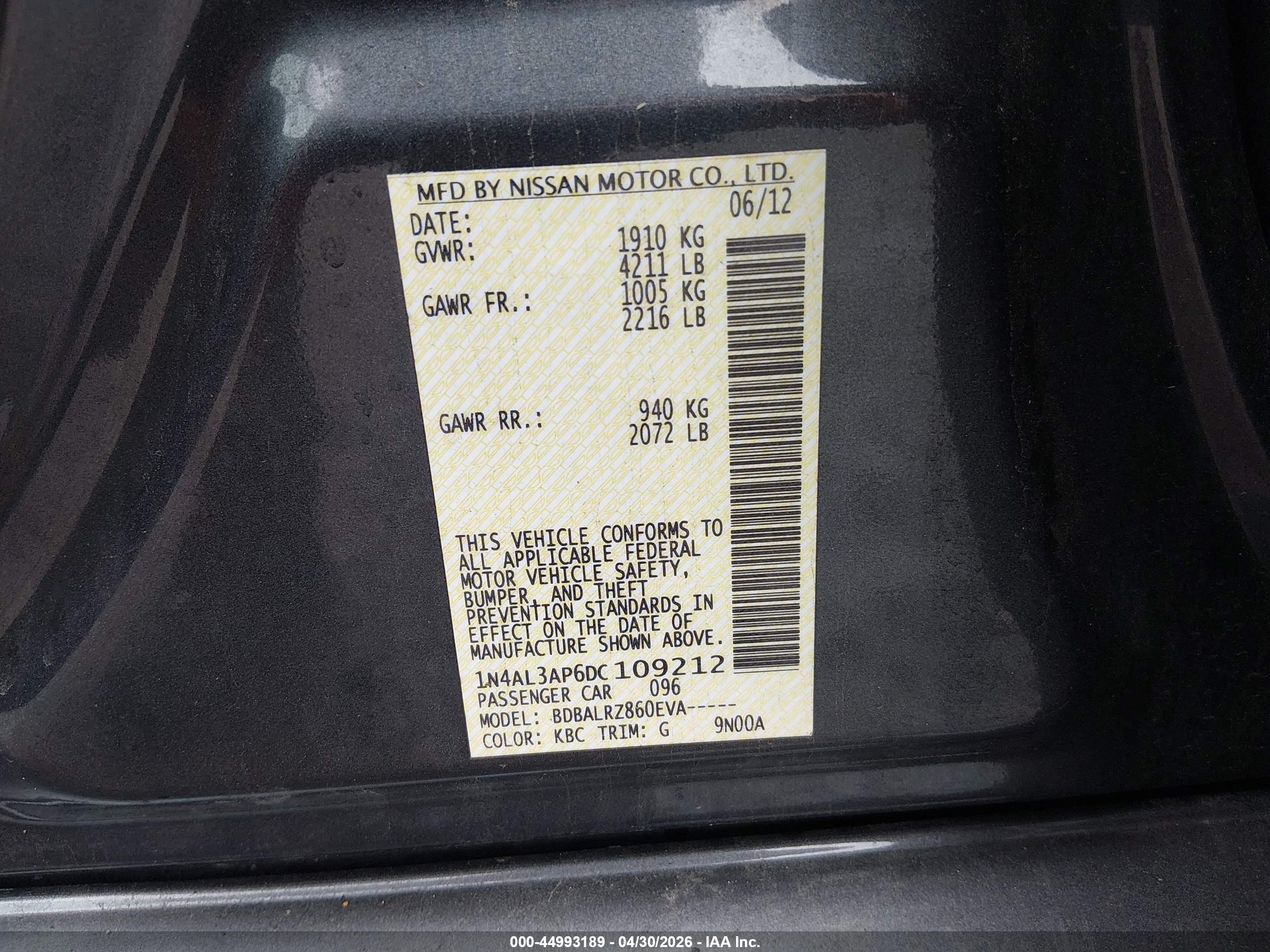 NISSAN ALTIMA image 9