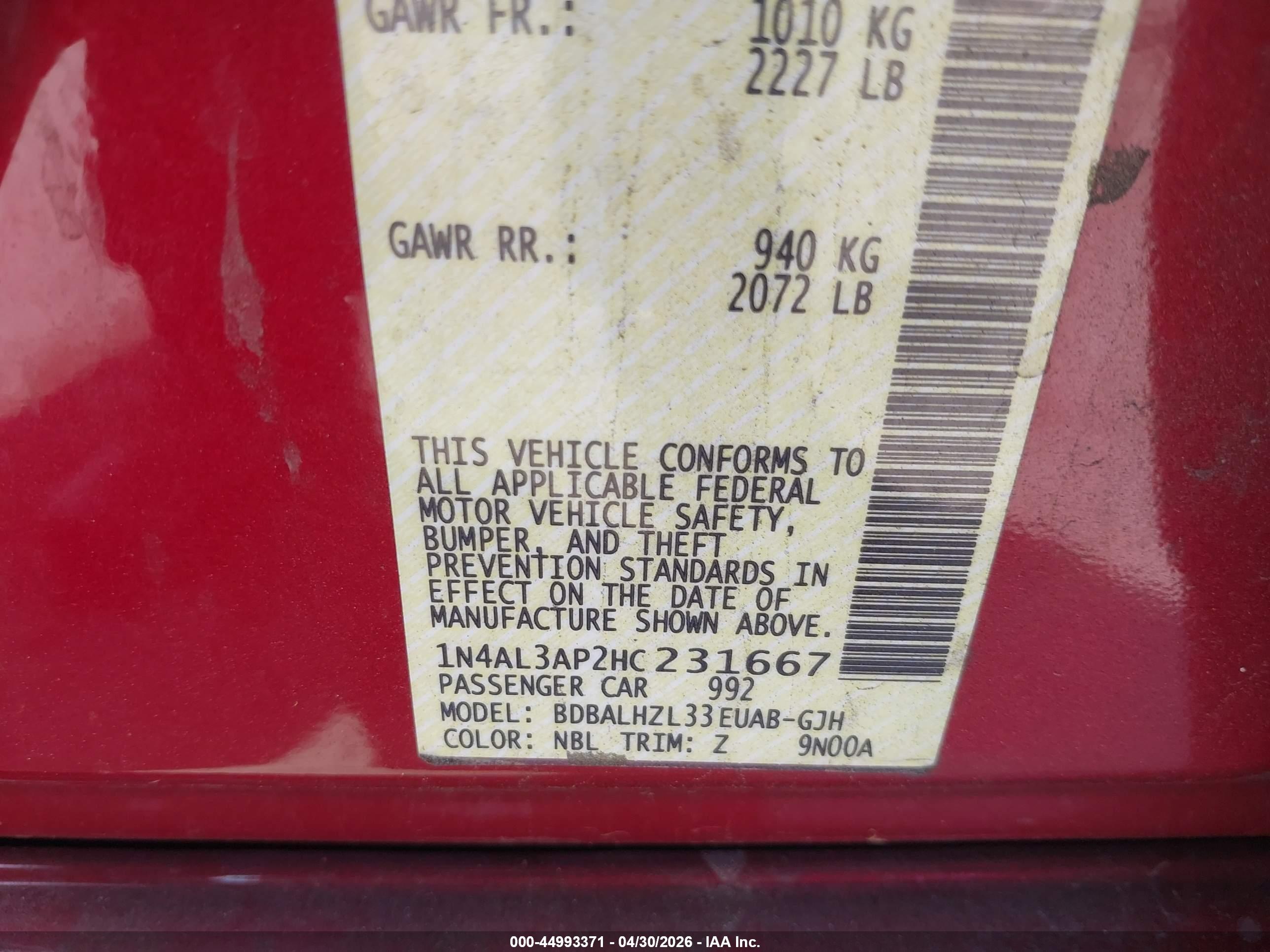 NISSAN ALTIMA image 9