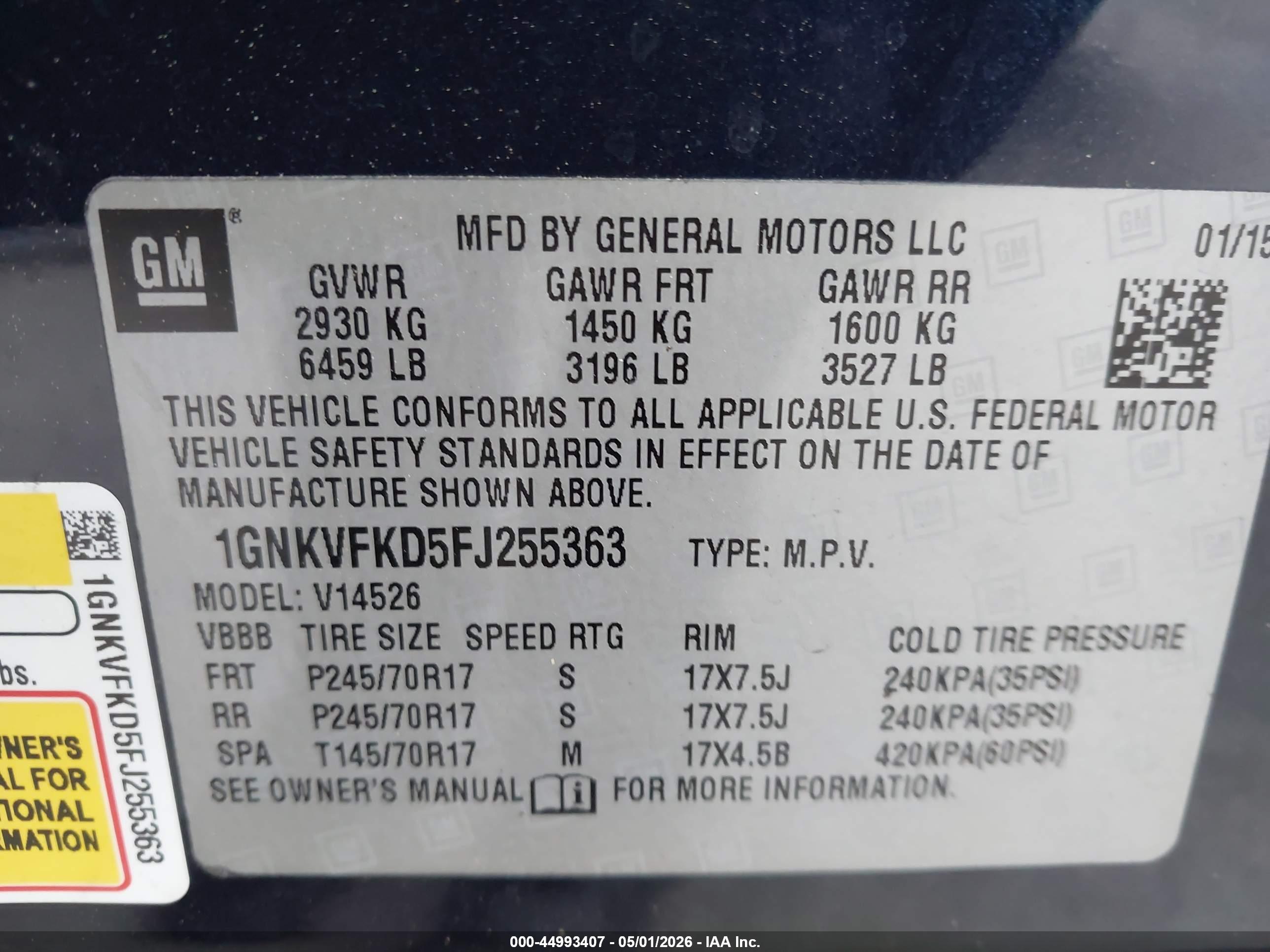 CHEVROLET TRAVERSE image 9