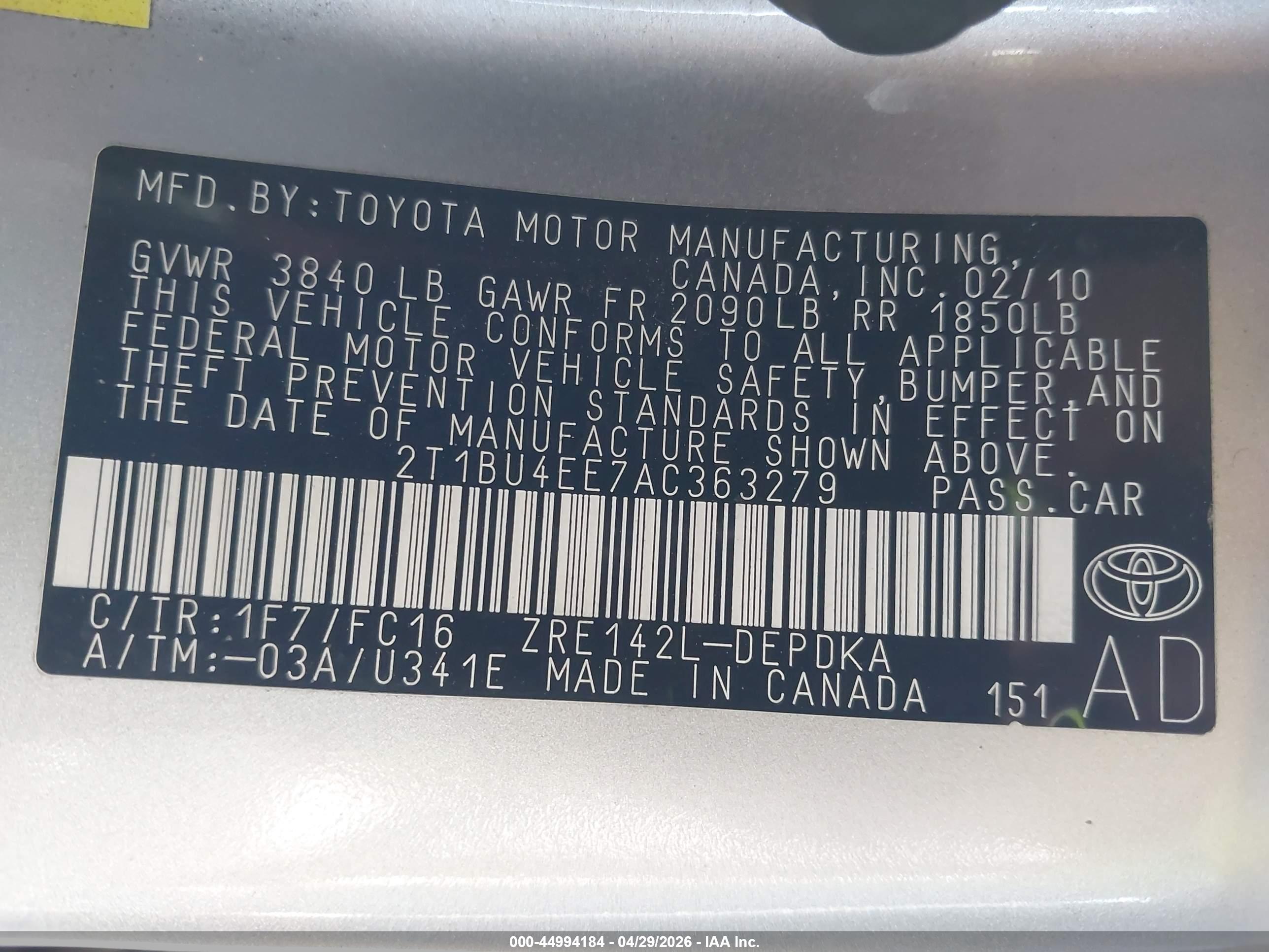 TOYOTA COROLLA image 9