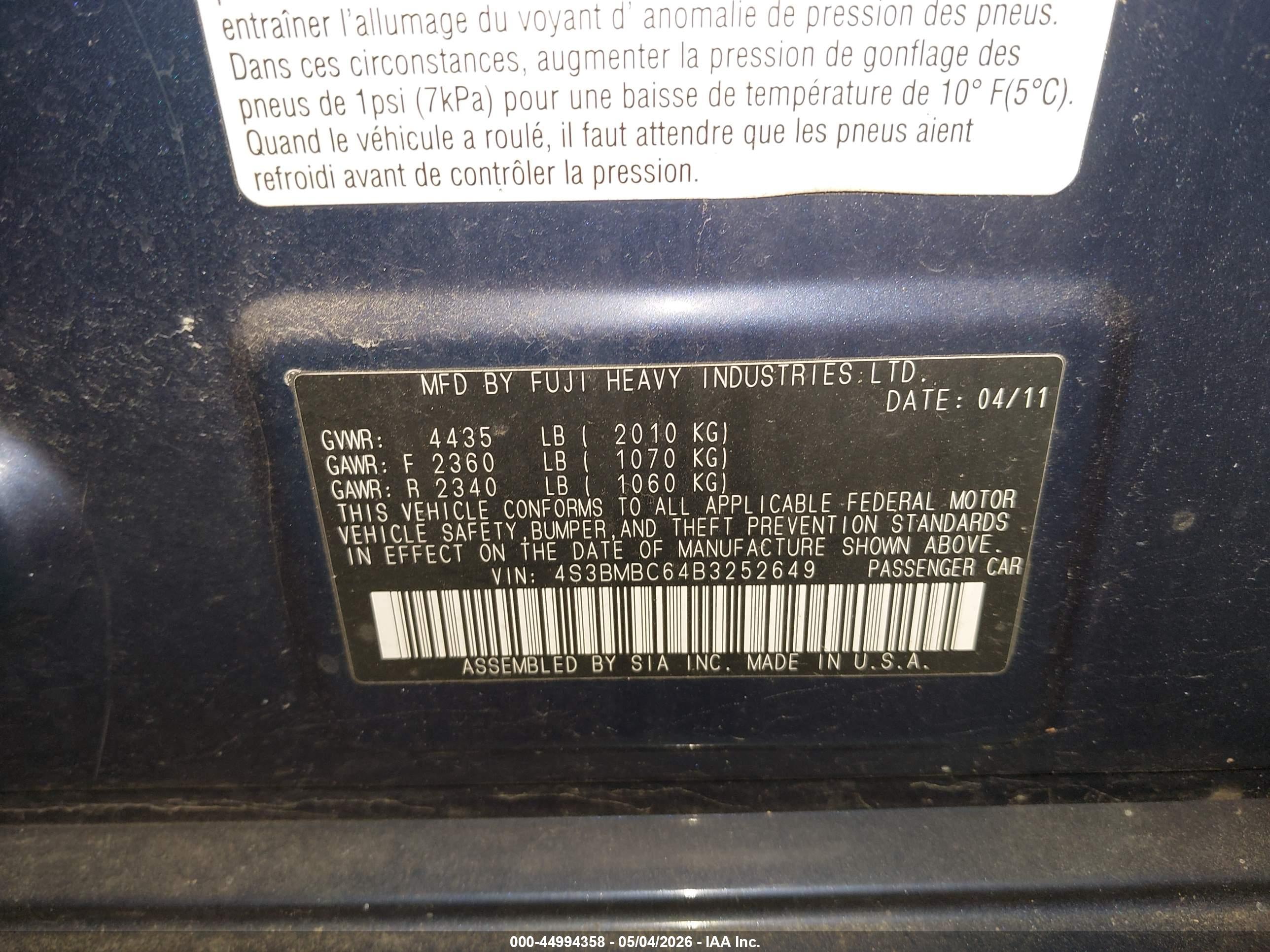 SUBARU LEGACY image 9