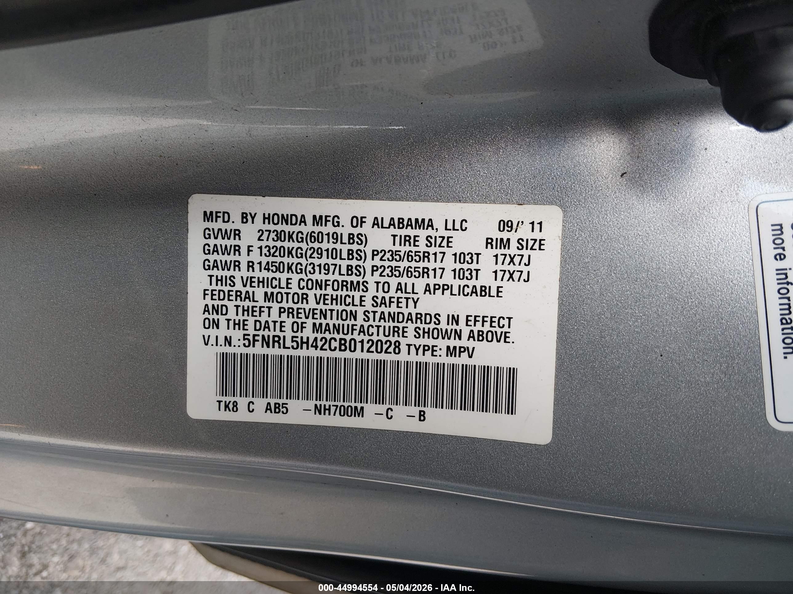 HONDA ODYSSEY image 9