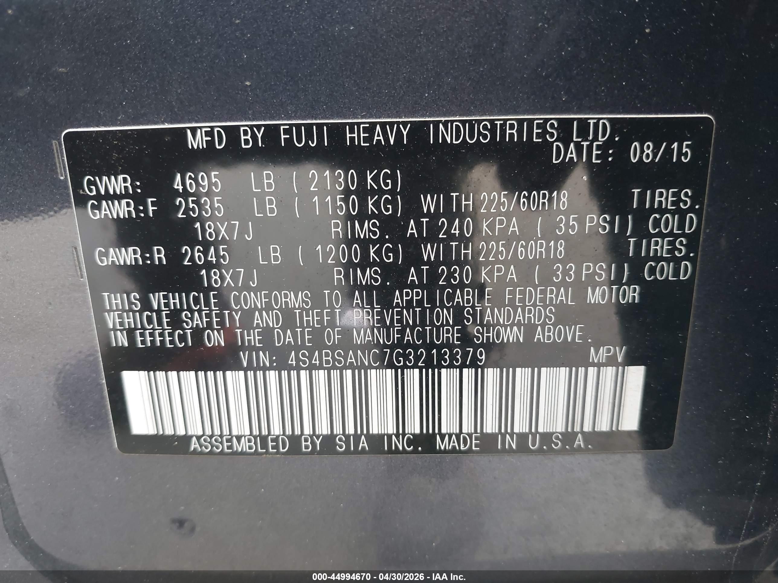 SUBARU OUTBACK image 9