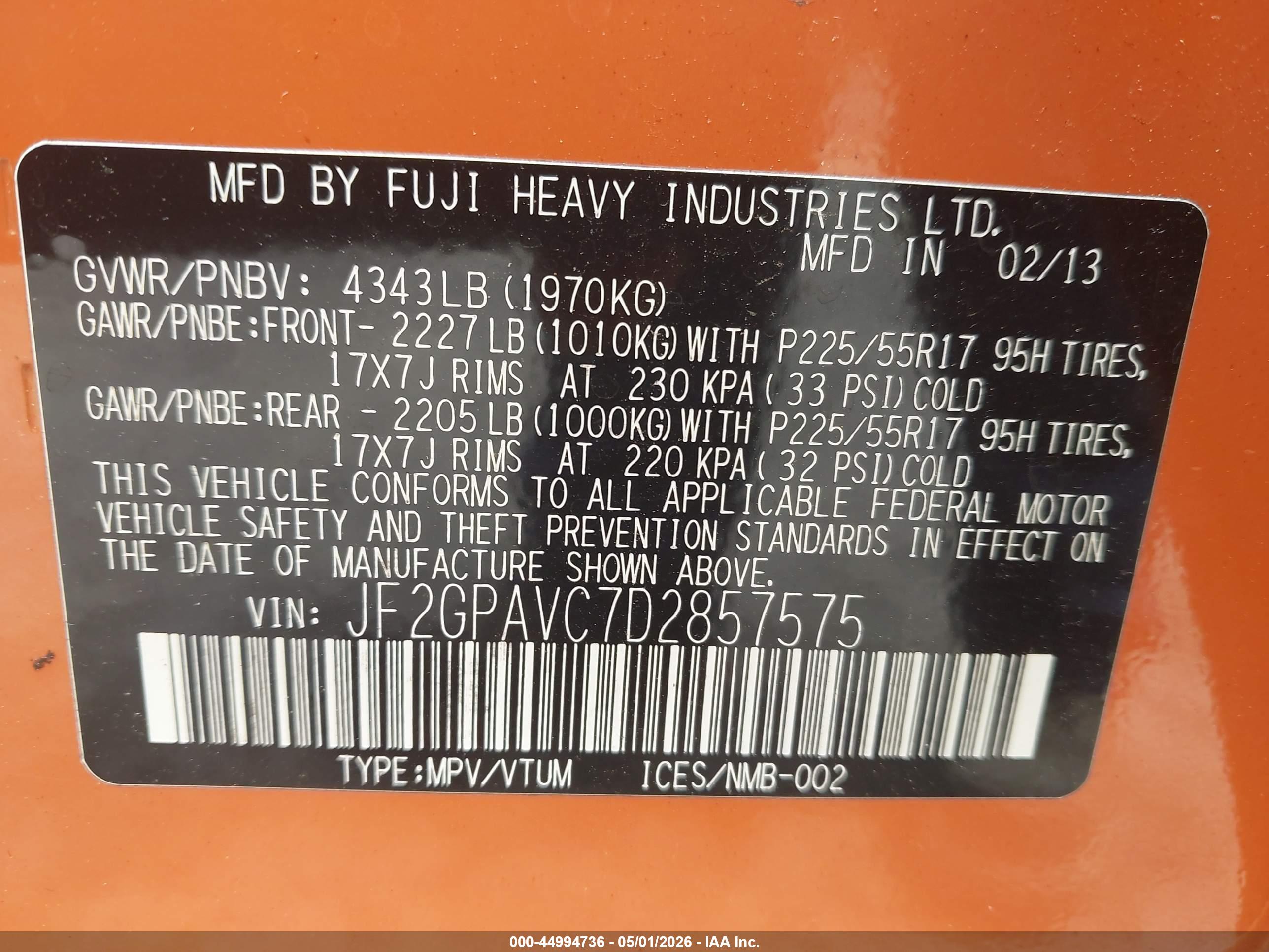 SUBARU XV image 9