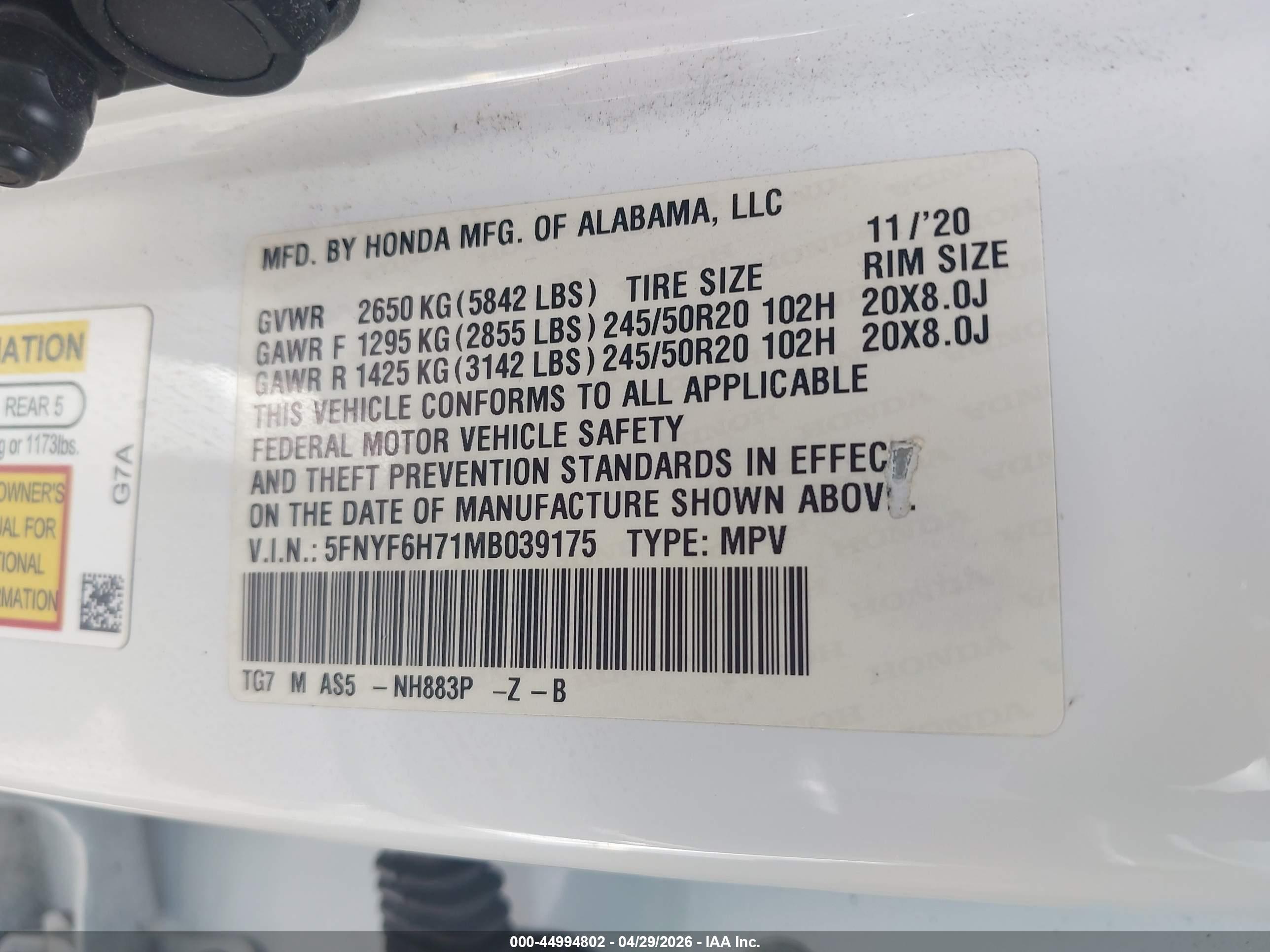HONDA PILOT image 9