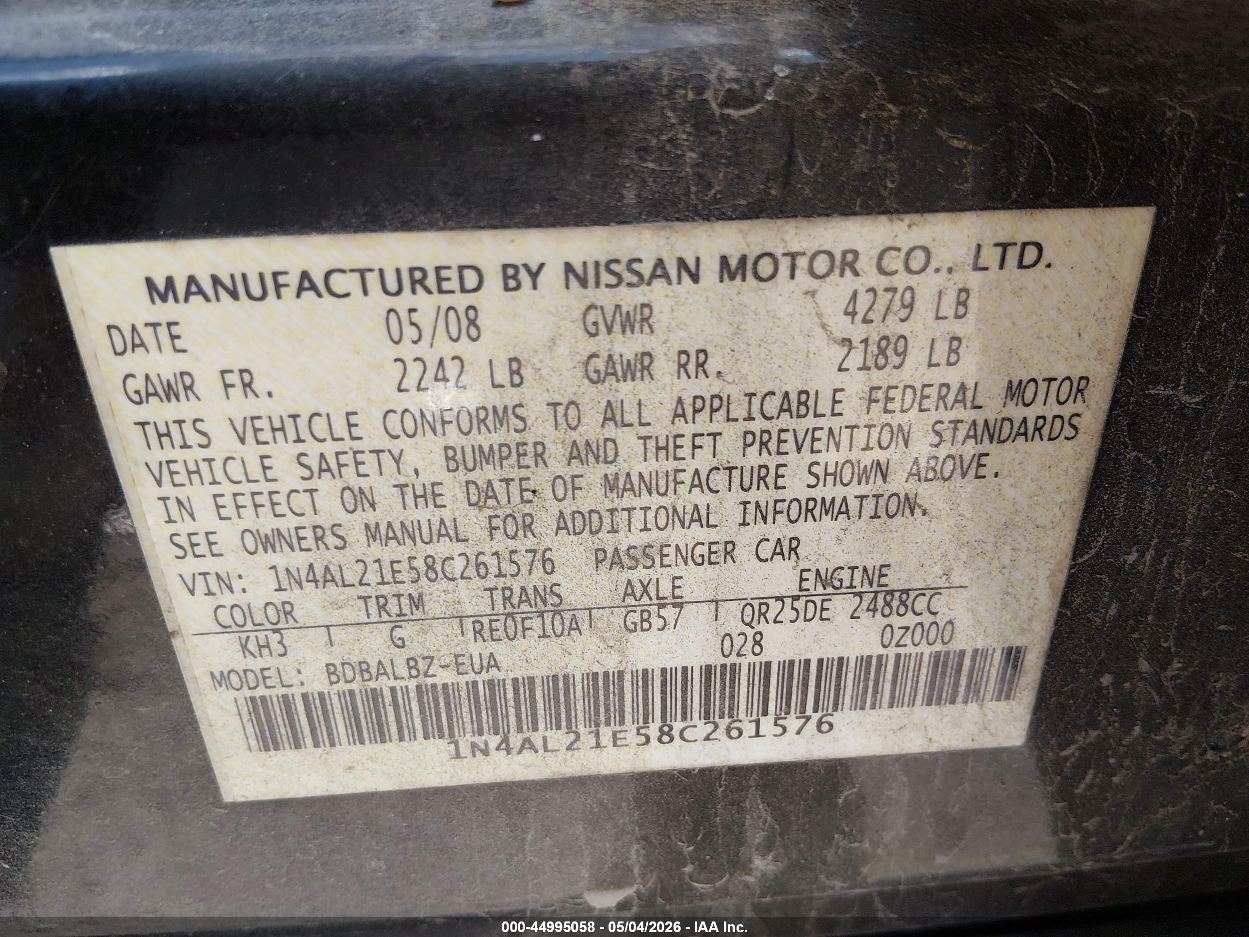 NISSAN ALTIMA image 9