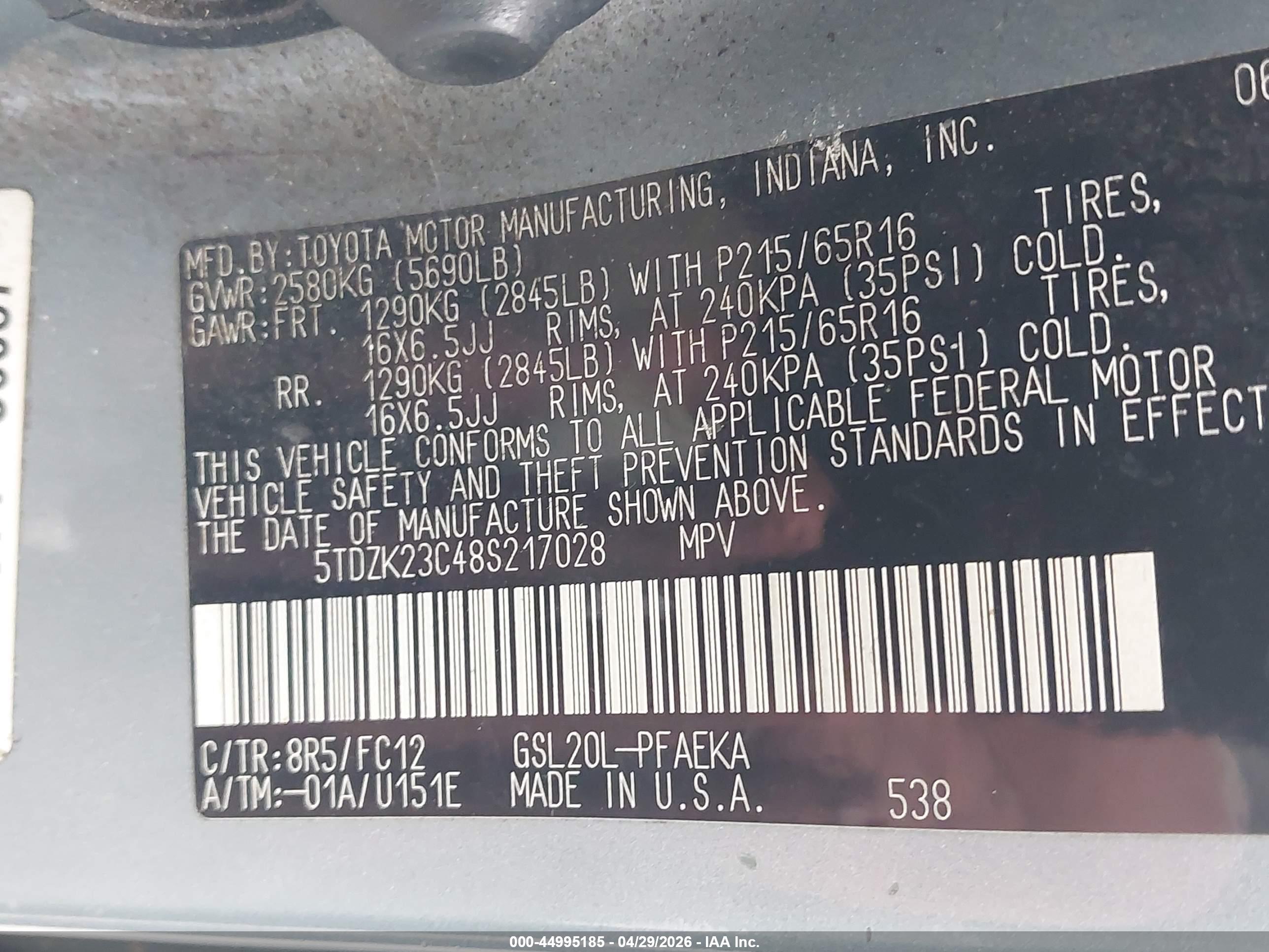 TOYOTA SIENNA image 9