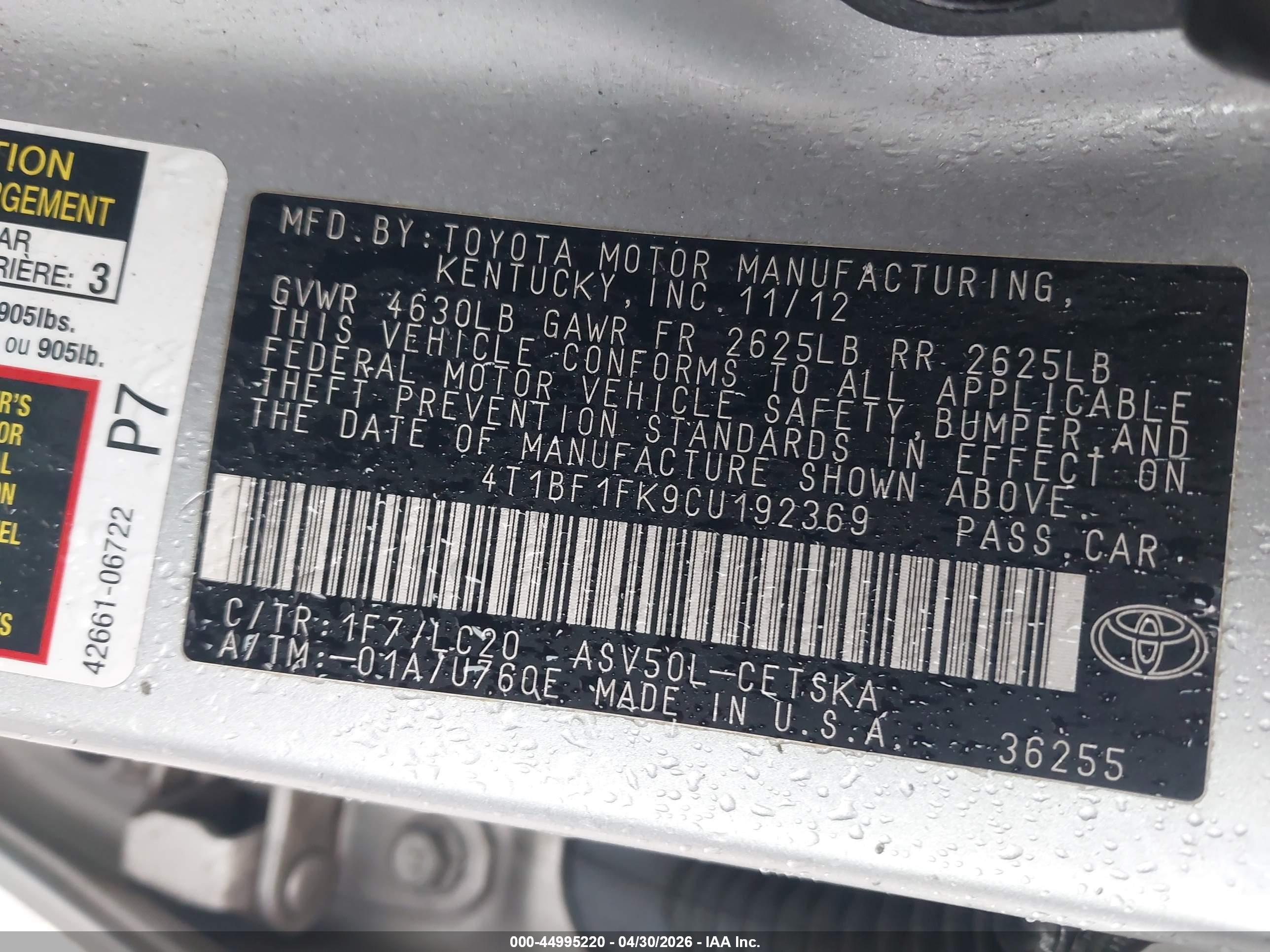 TOYOTA CAMRY image 9