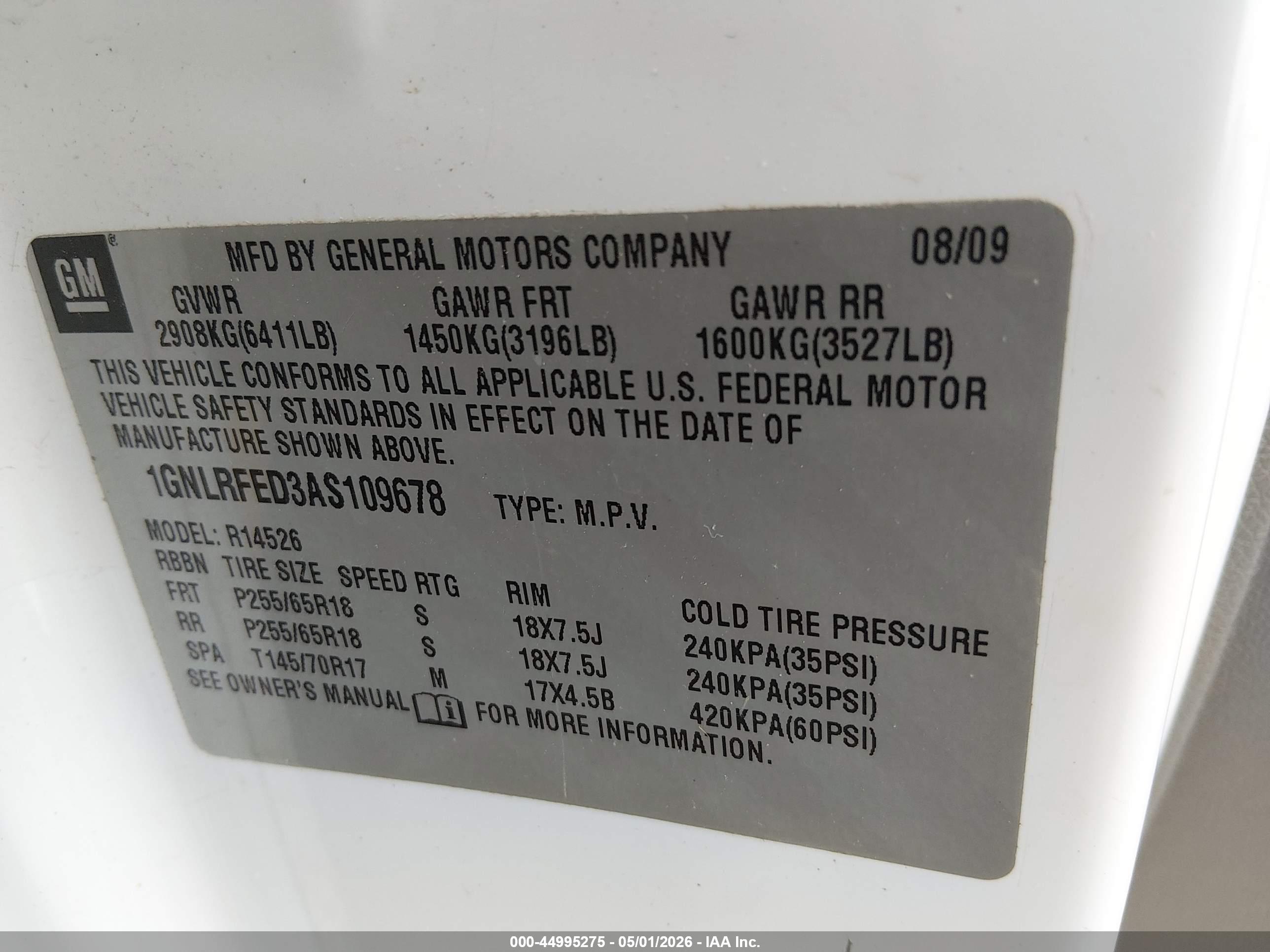 CHEVROLET TRAVERSE image 9