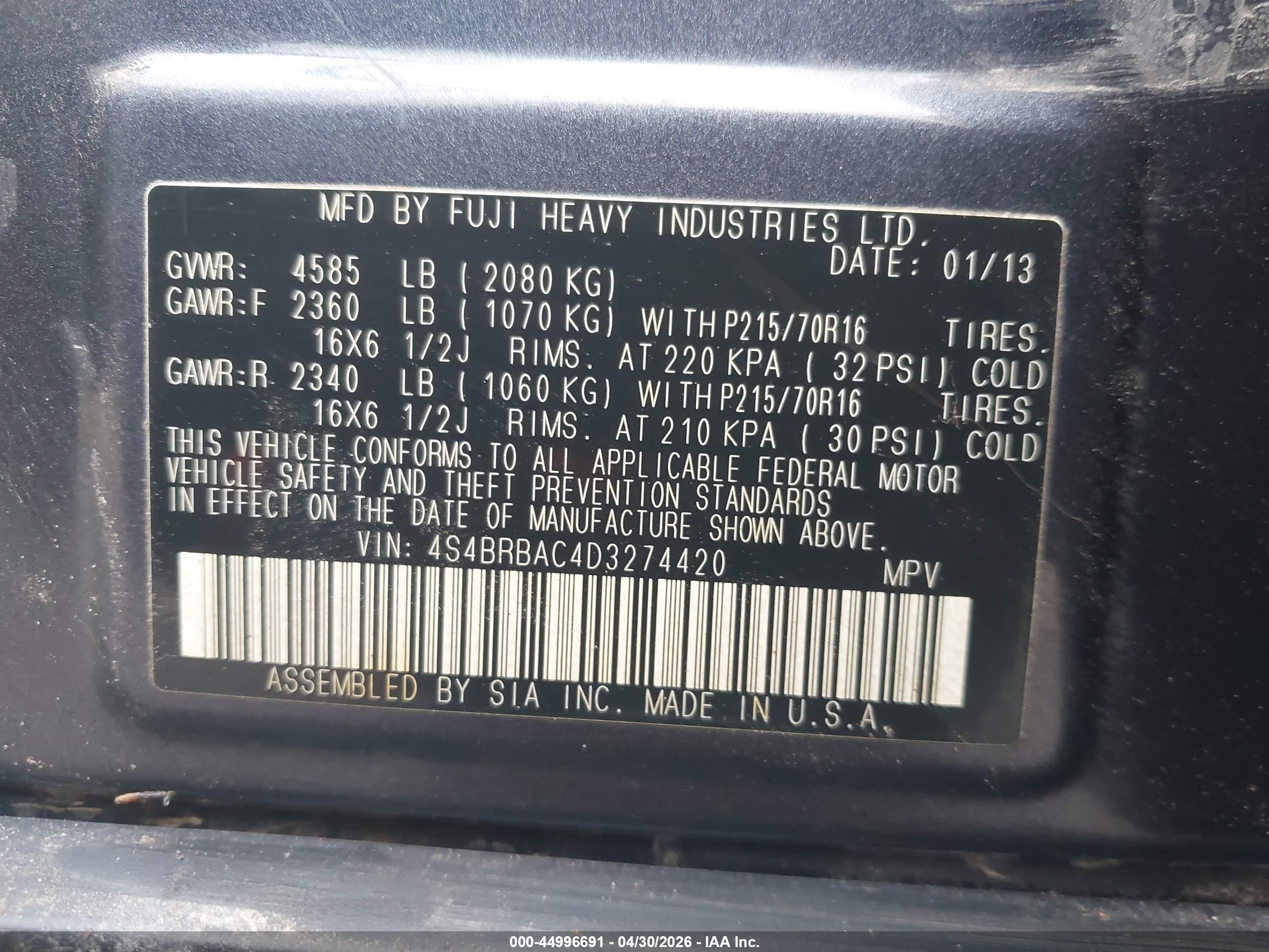 SUBARU OUTBACK image 9