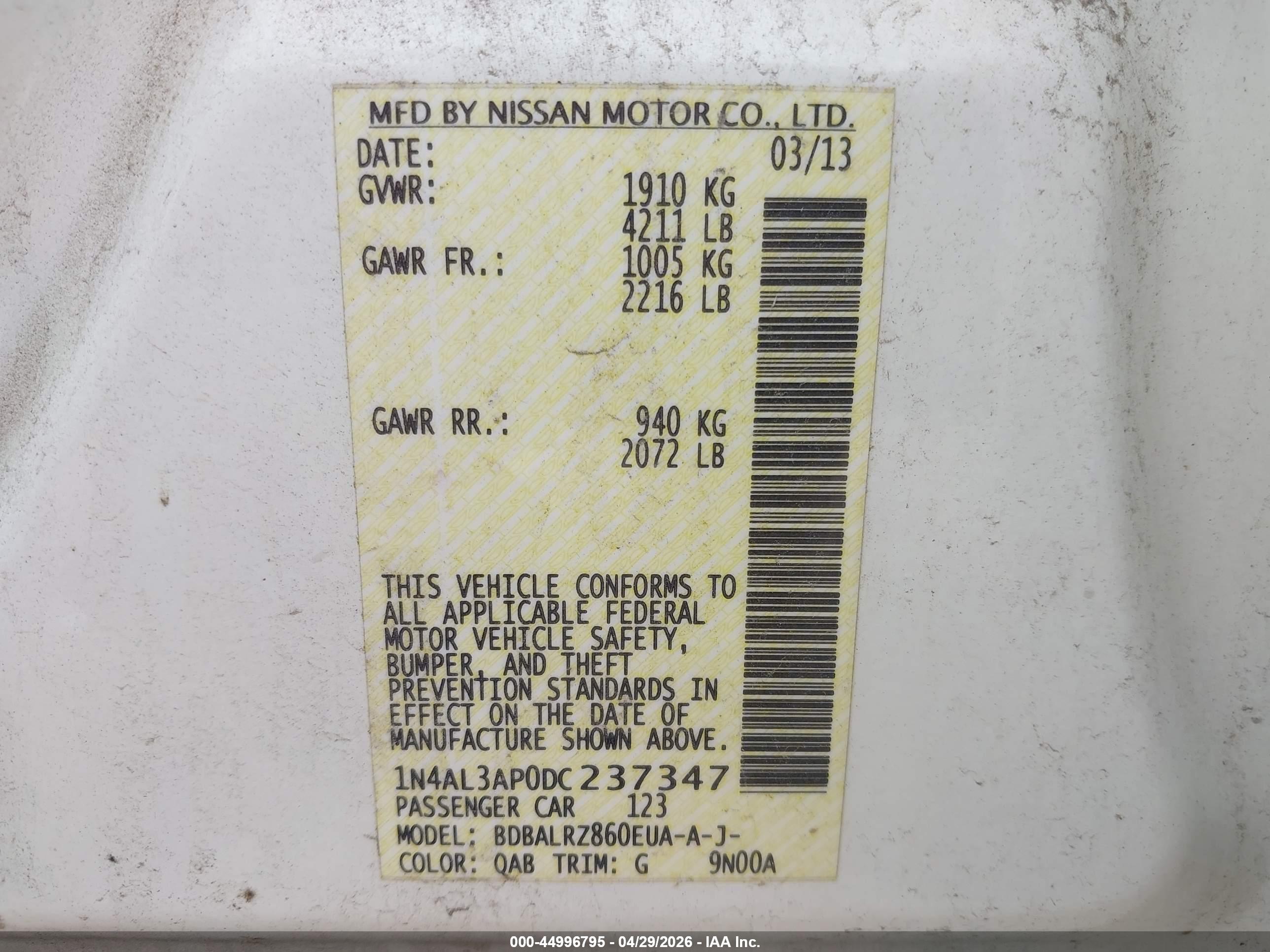 NISSAN ALTIMA image 9
