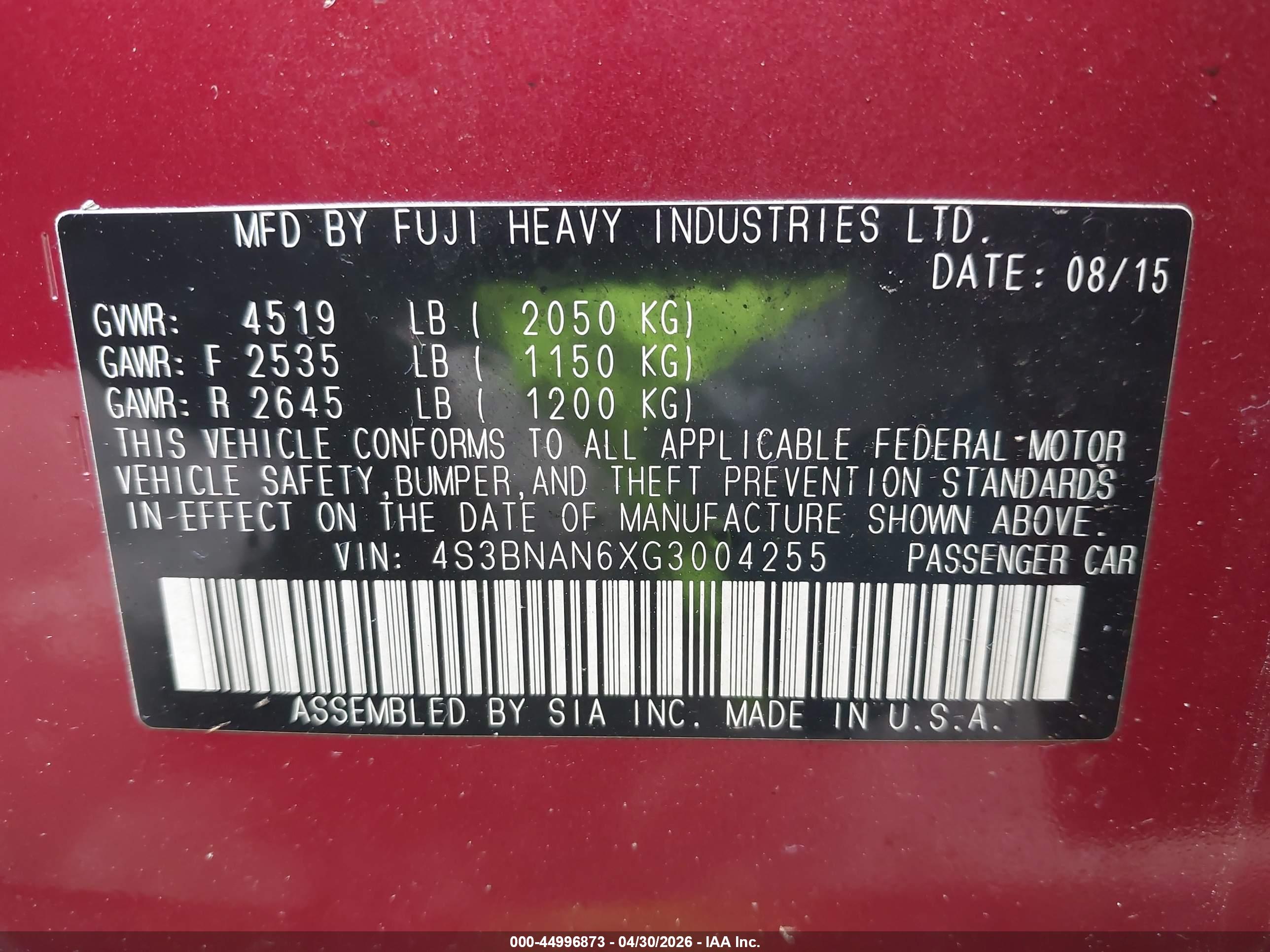 SUBARU LEGACY image 9