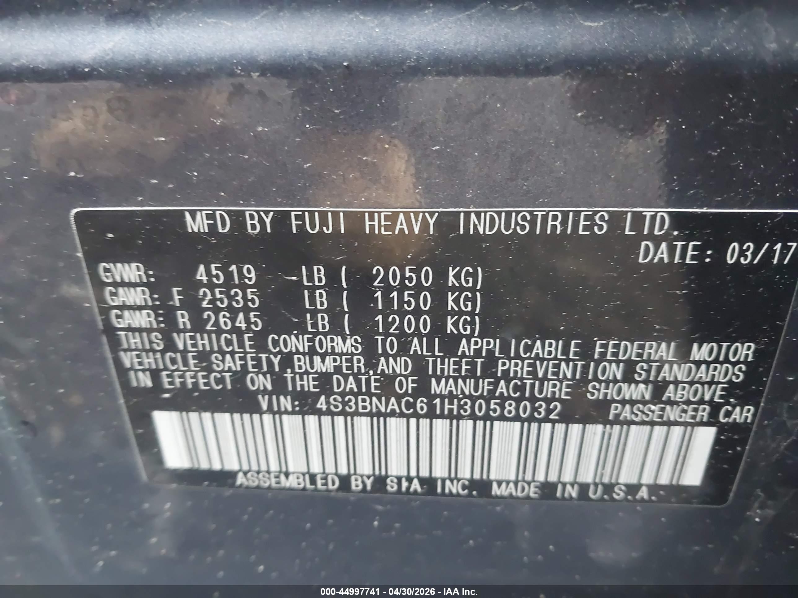 SUBARU LEGACY image 9