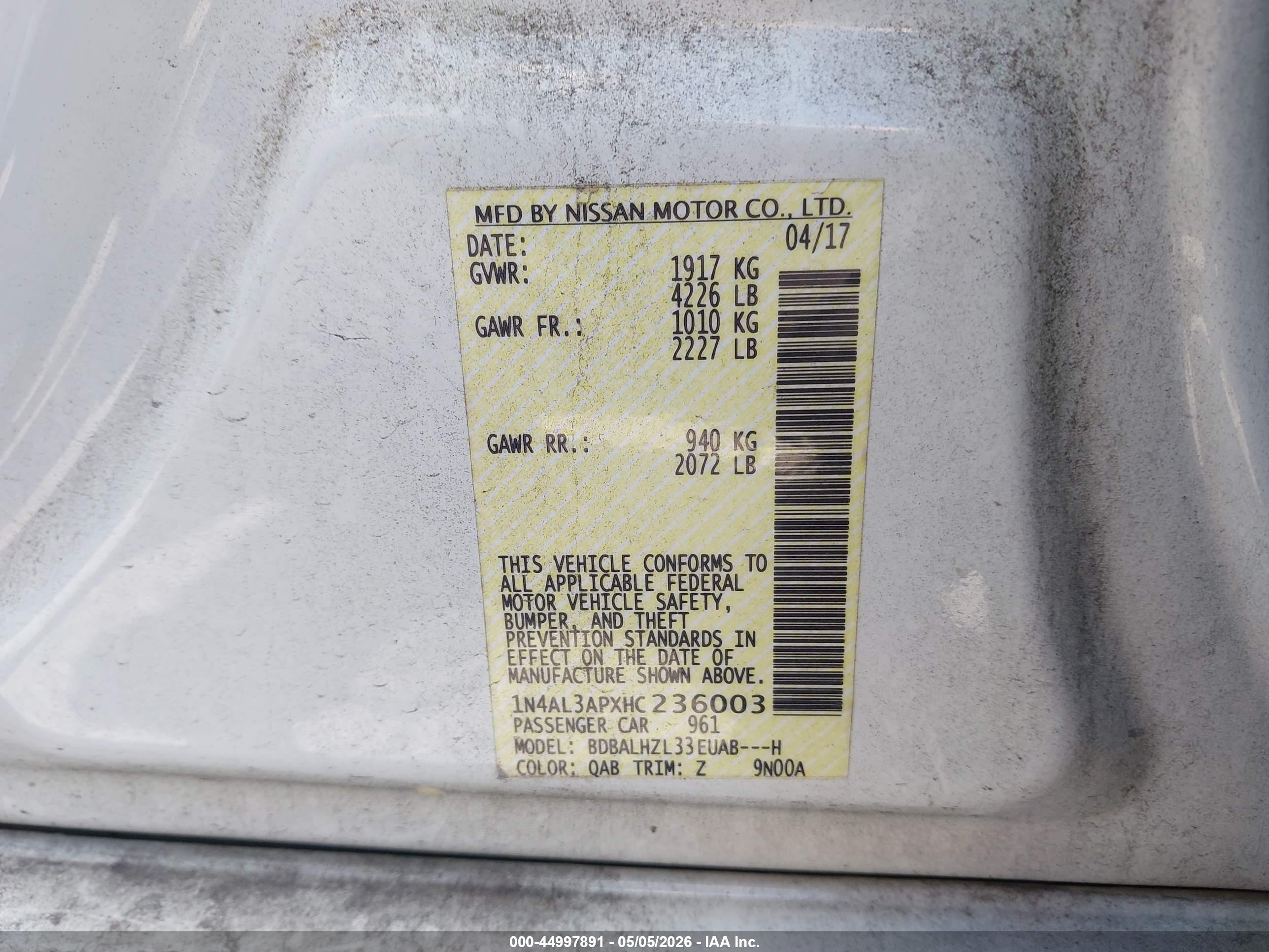 NISSAN ALTIMA image 9