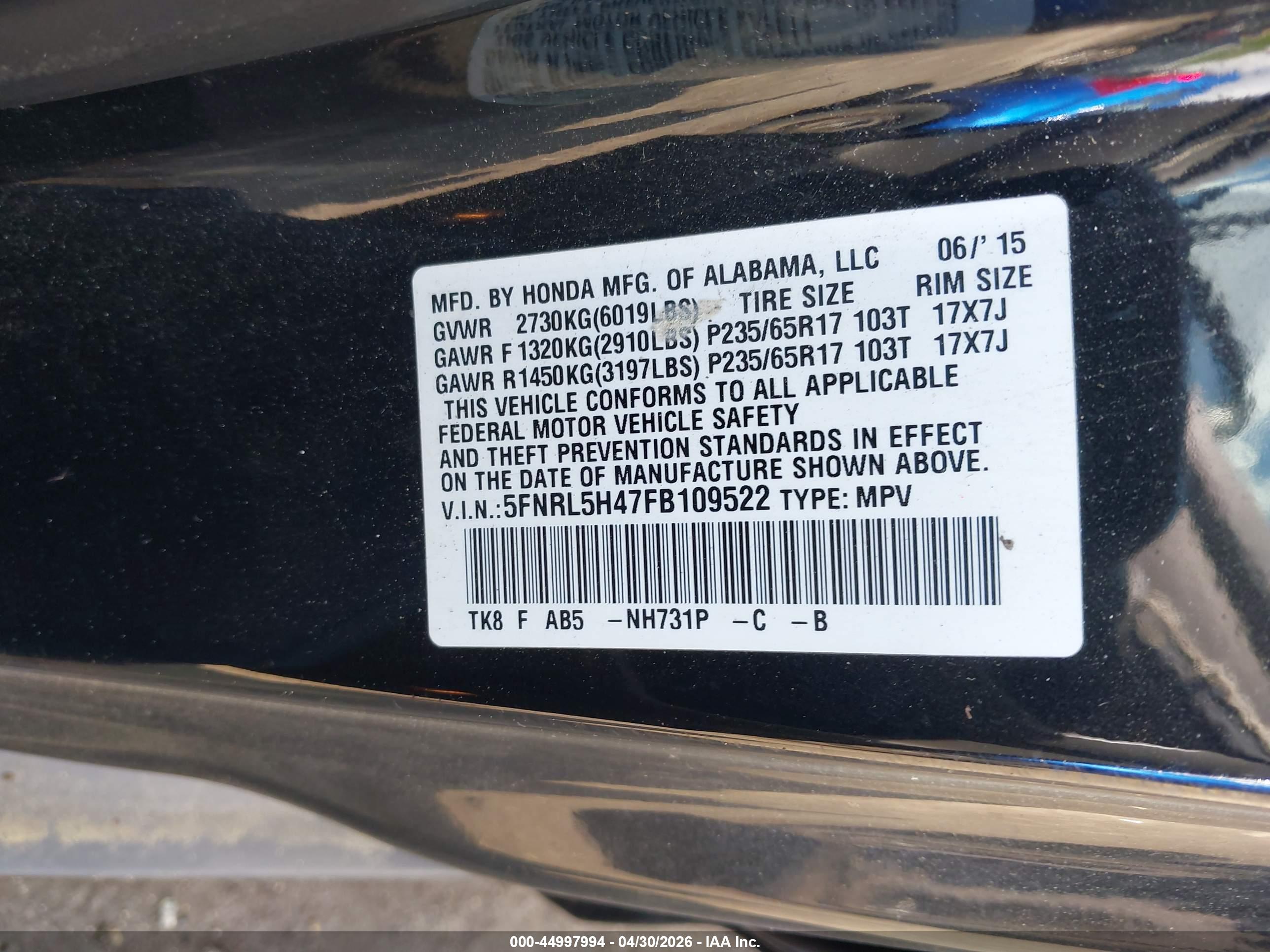 HONDA ODYSSEY image 9