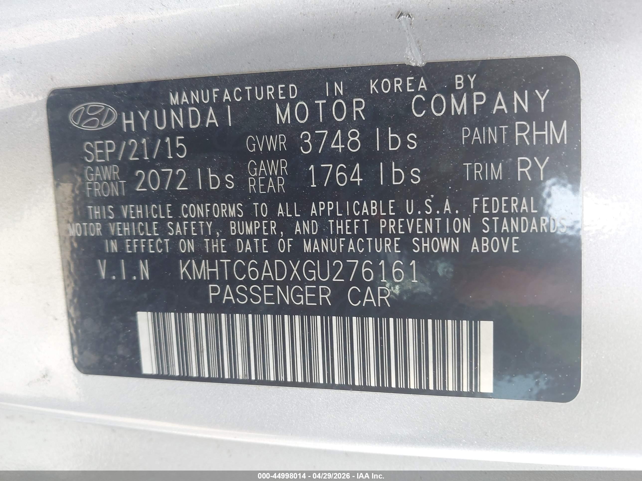HYUNDAI VELOSTER image 9