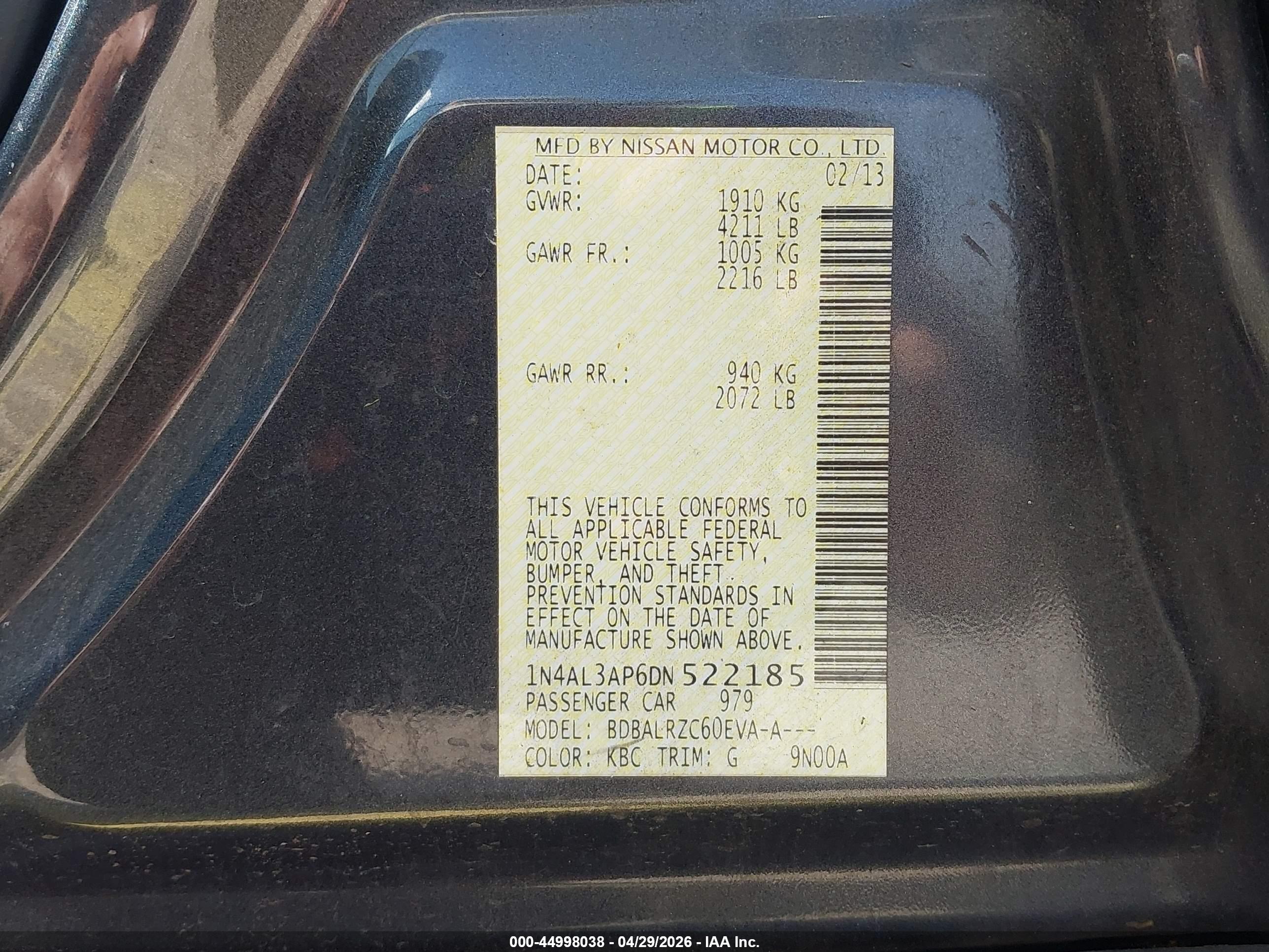 NISSAN ALTIMA image 9
