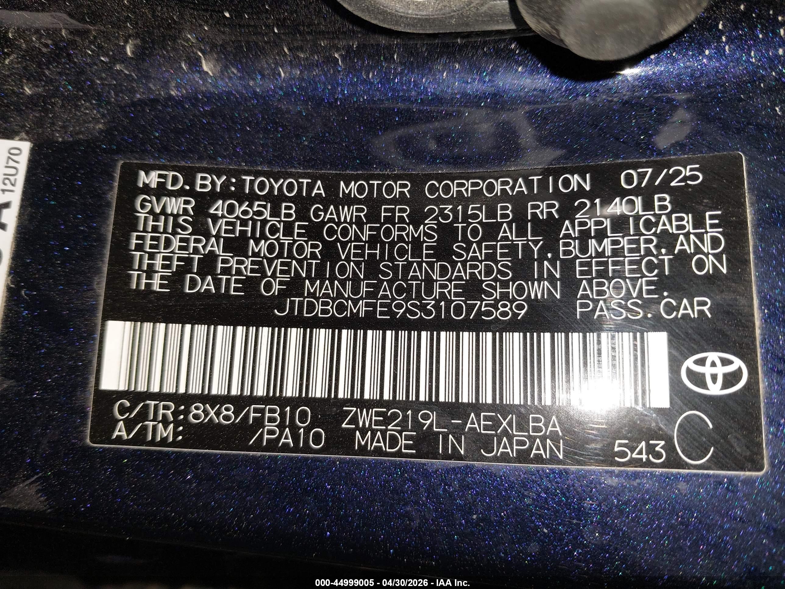 TOYOTA COROLLA image 9