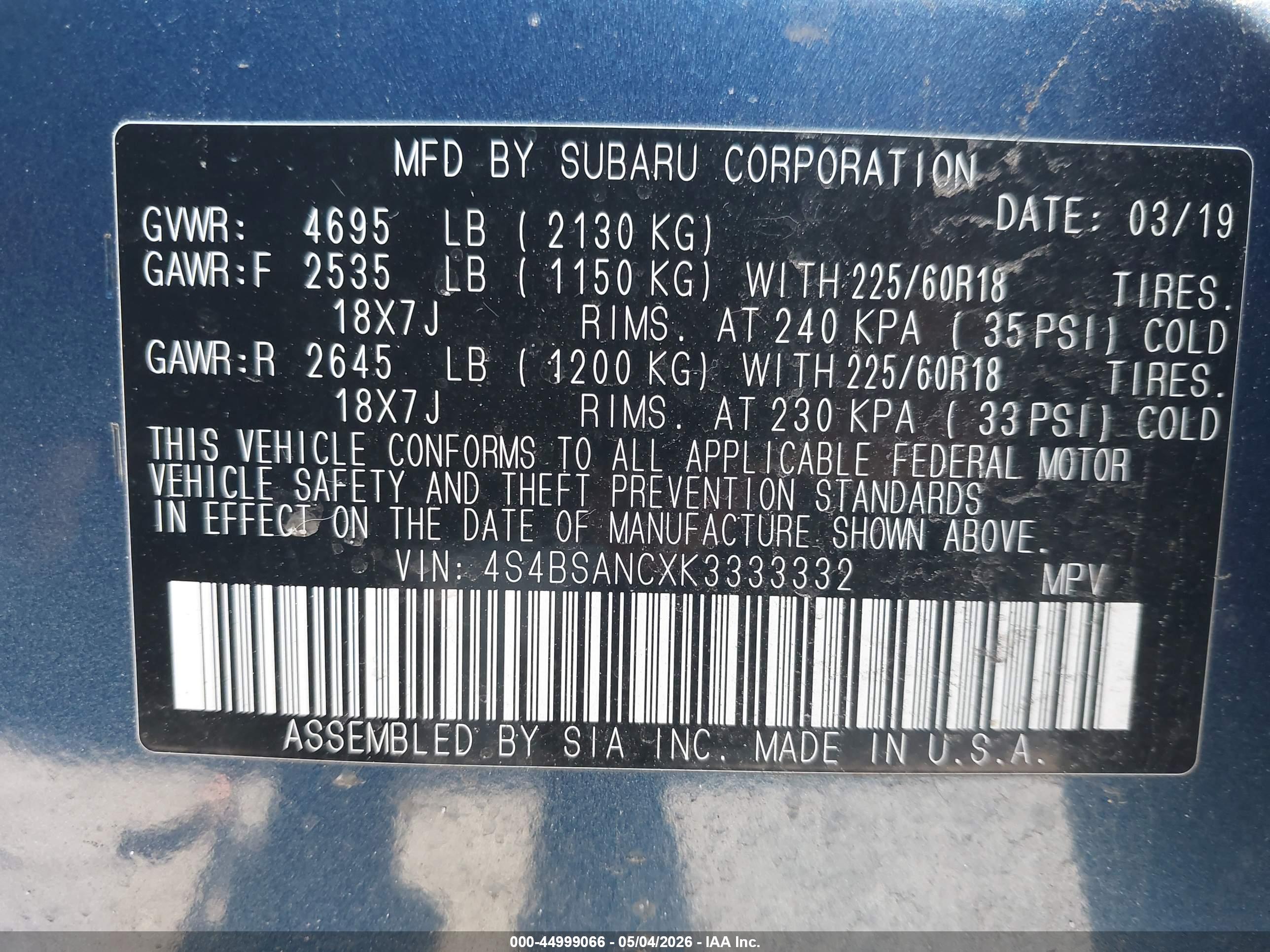 SUBARU OUTBACK image 9