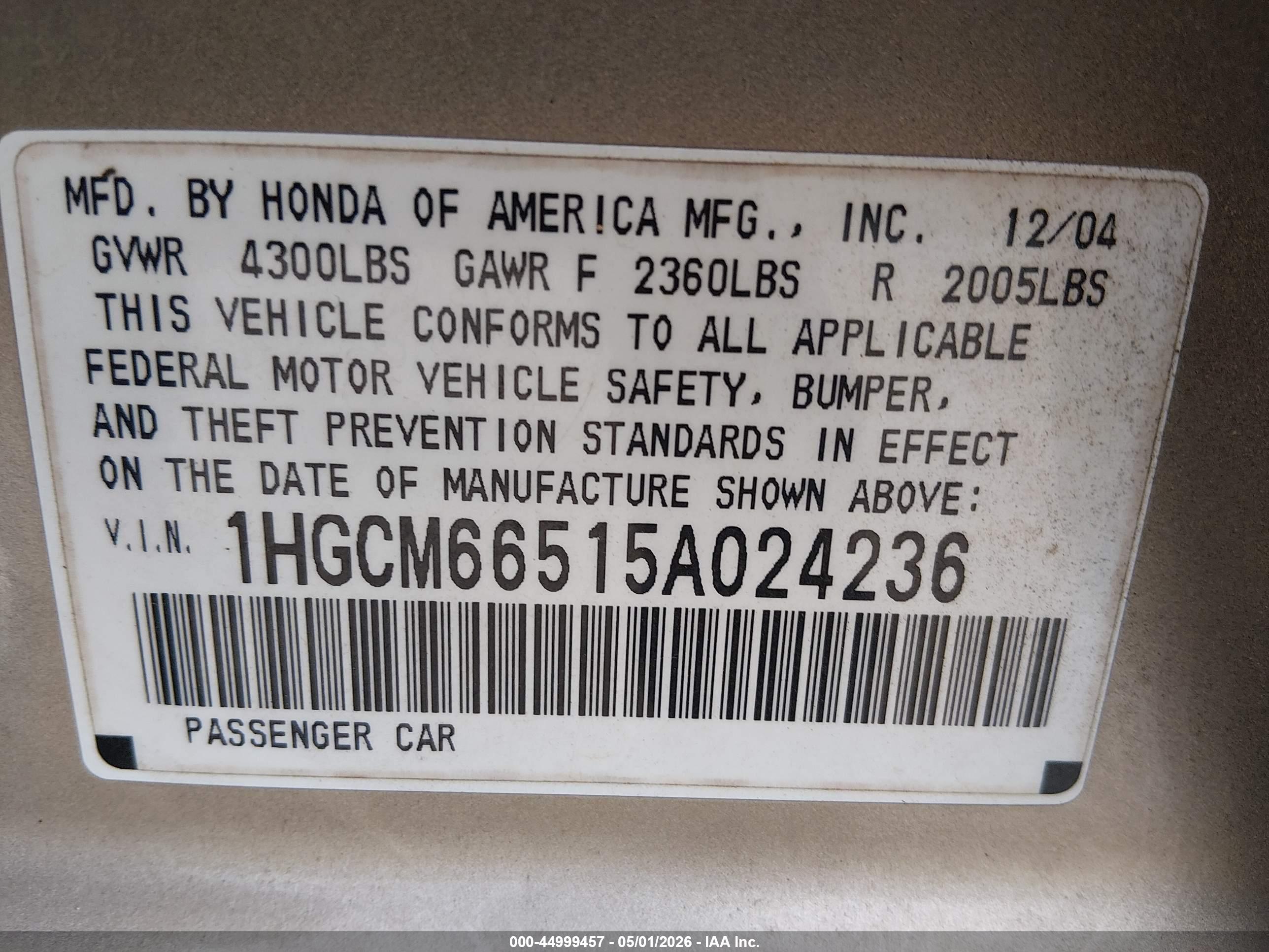 HONDA ACCORD image 9