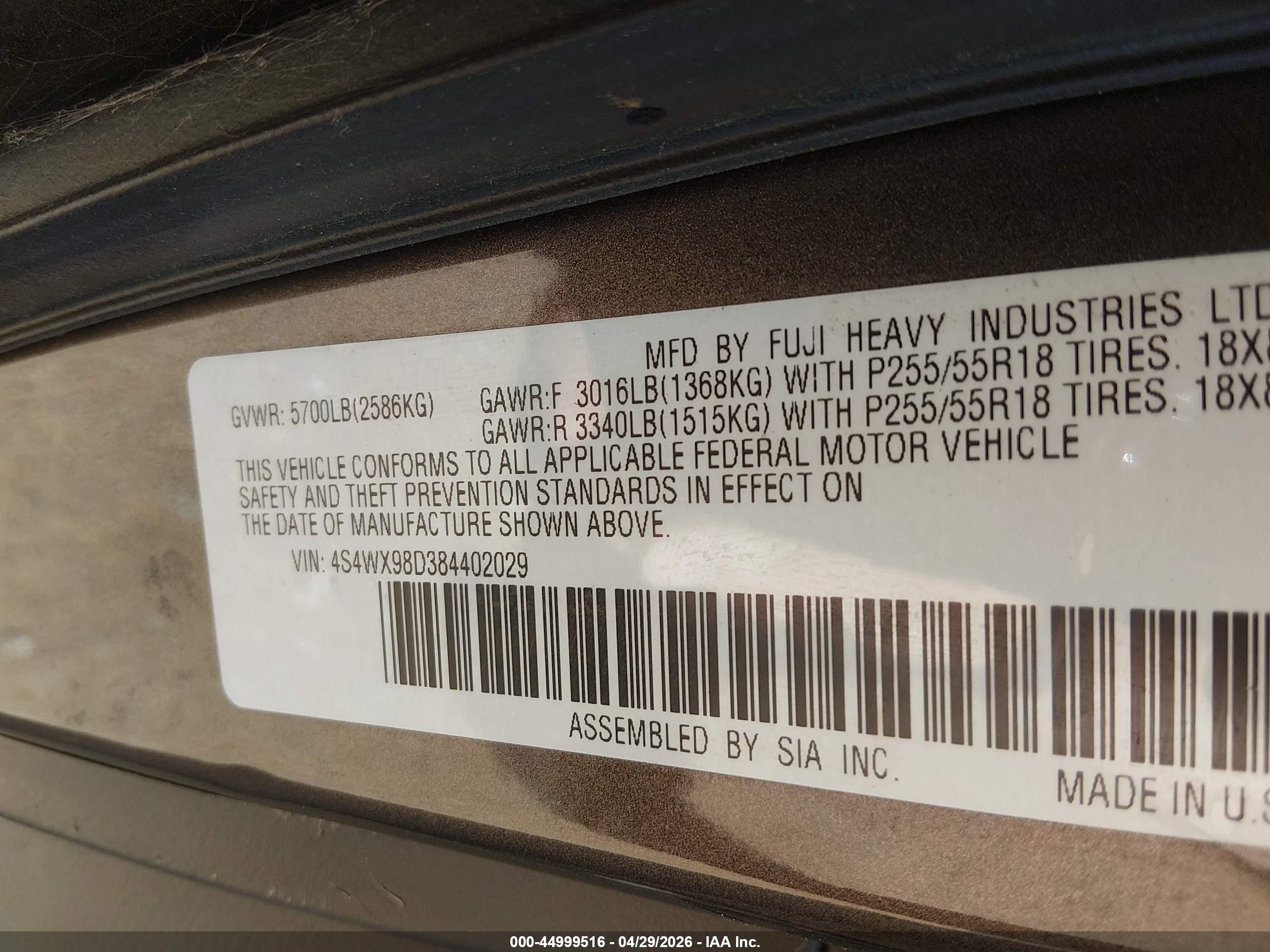 SUBARU TRIBECA image 9