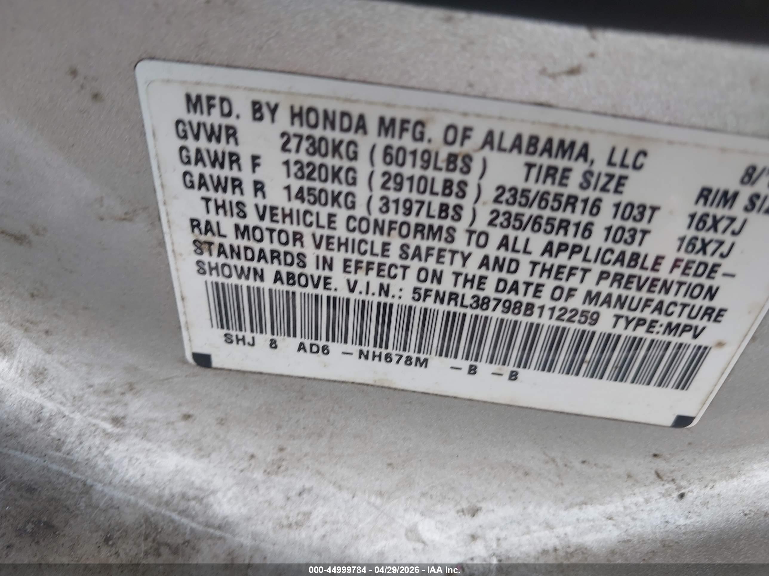 HONDA ODYSSEY image 9
