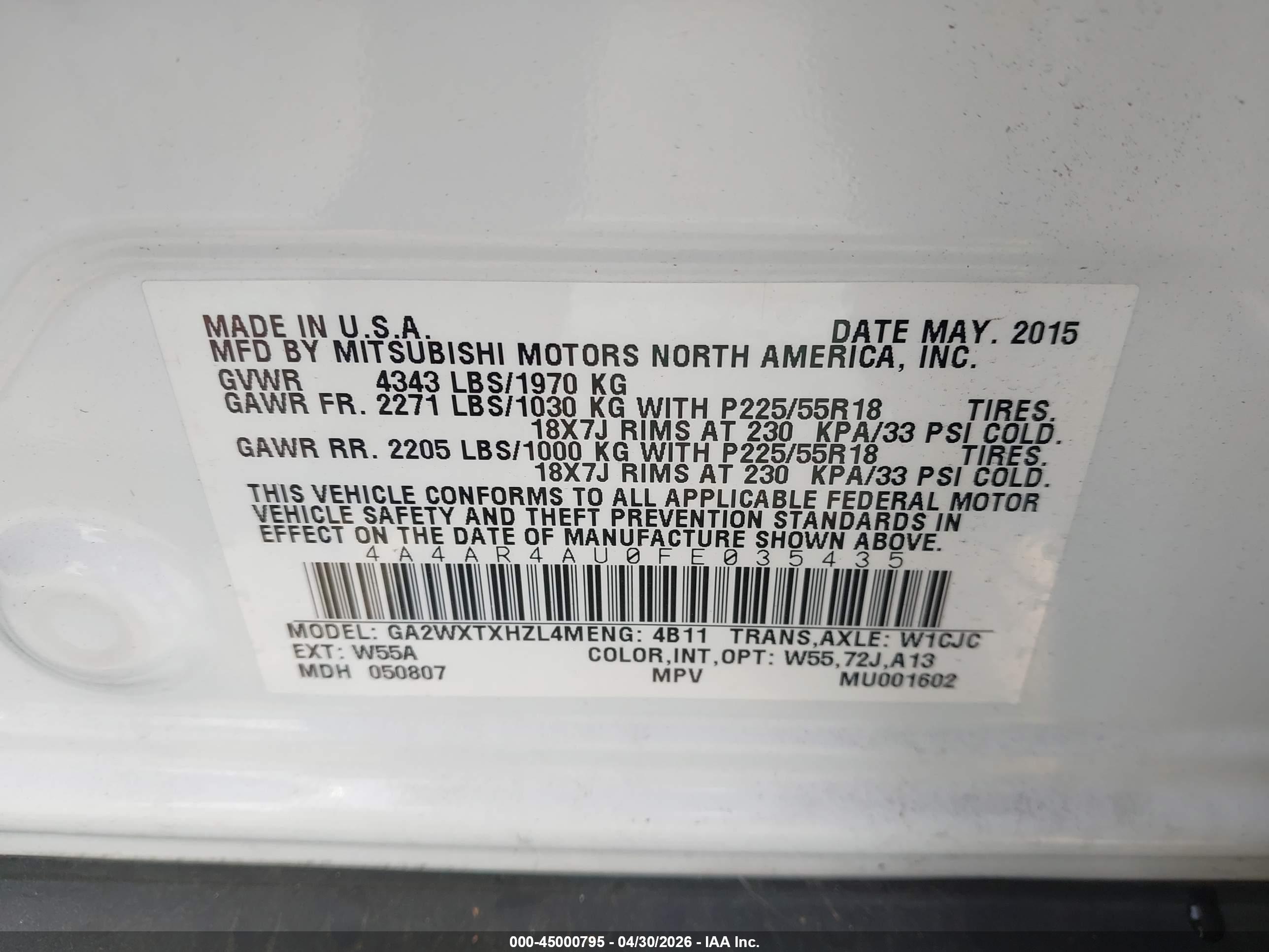 MITSUBISHI OUTLANDER image 9