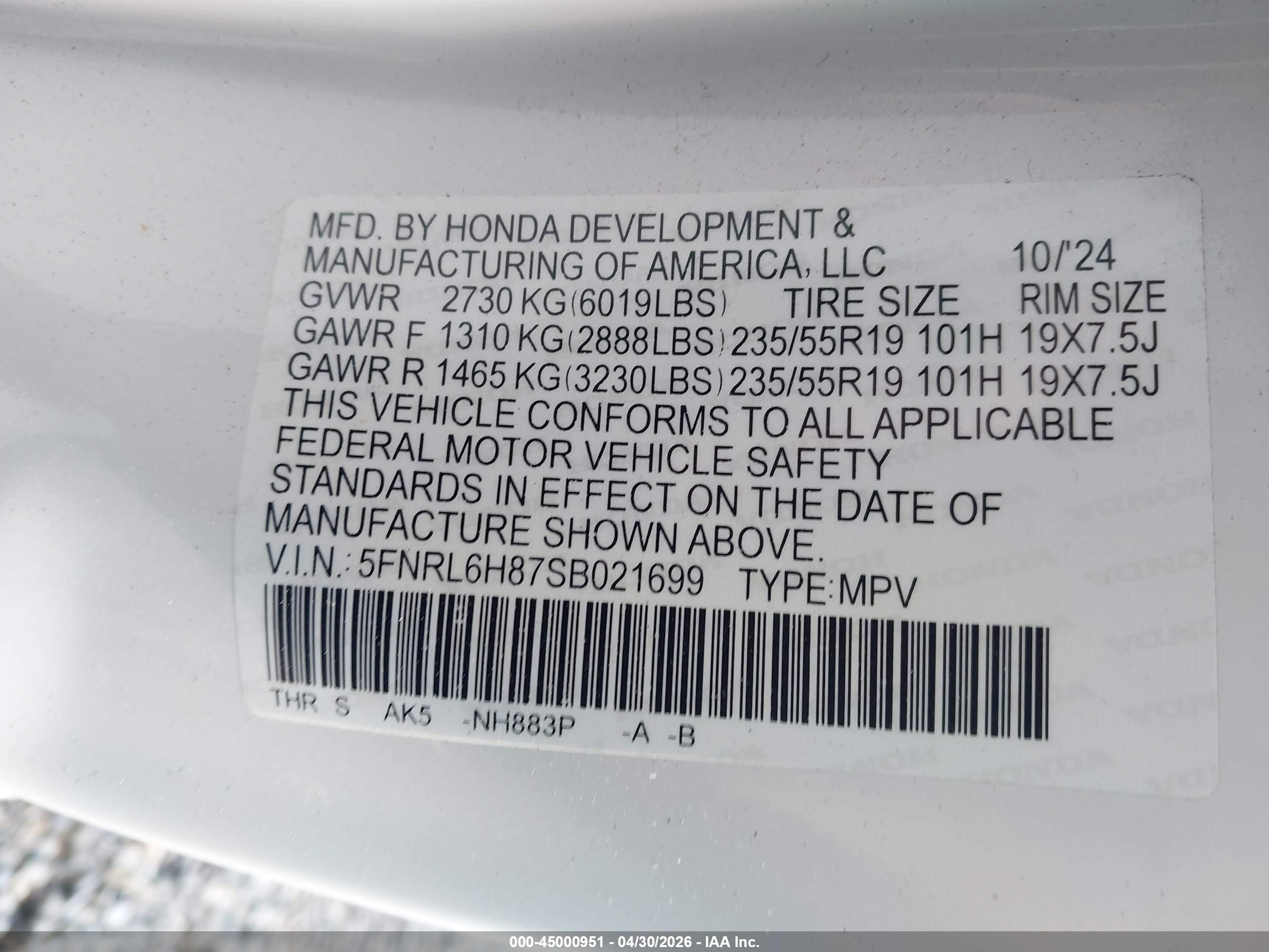 HONDA ODYSSEY image 9