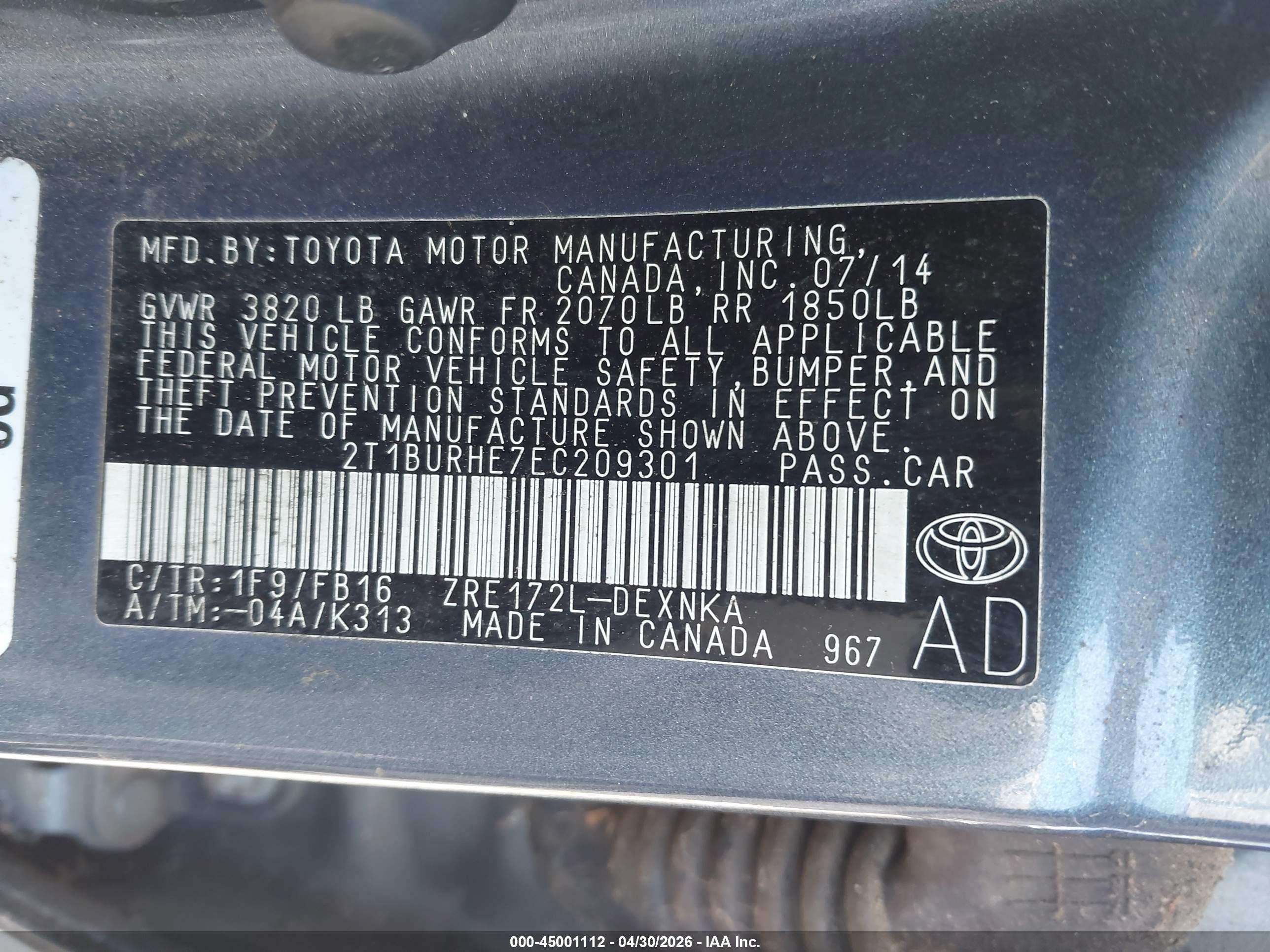 TOYOTA COROLLA image 9