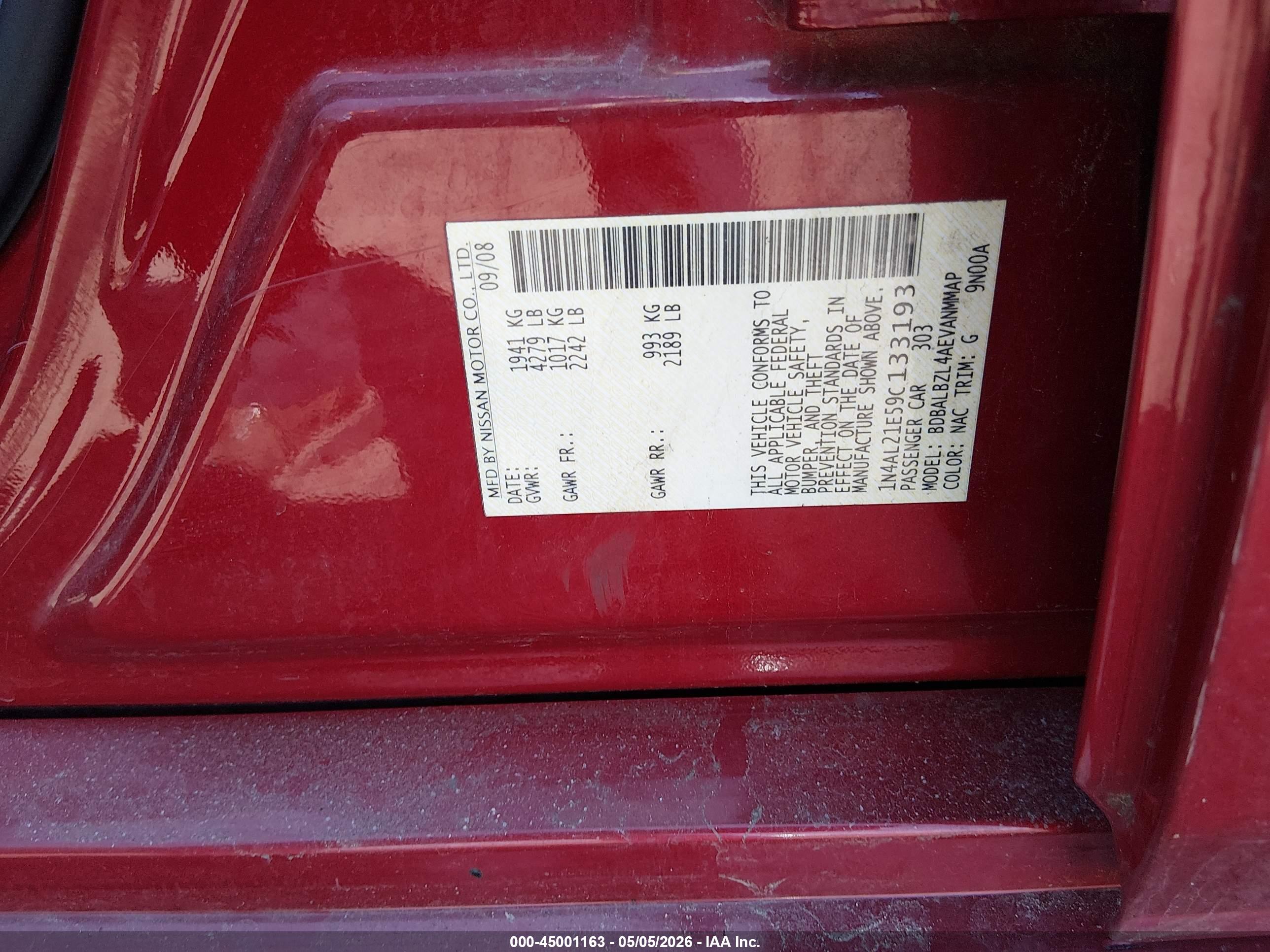 NISSAN ALTIMA image 9