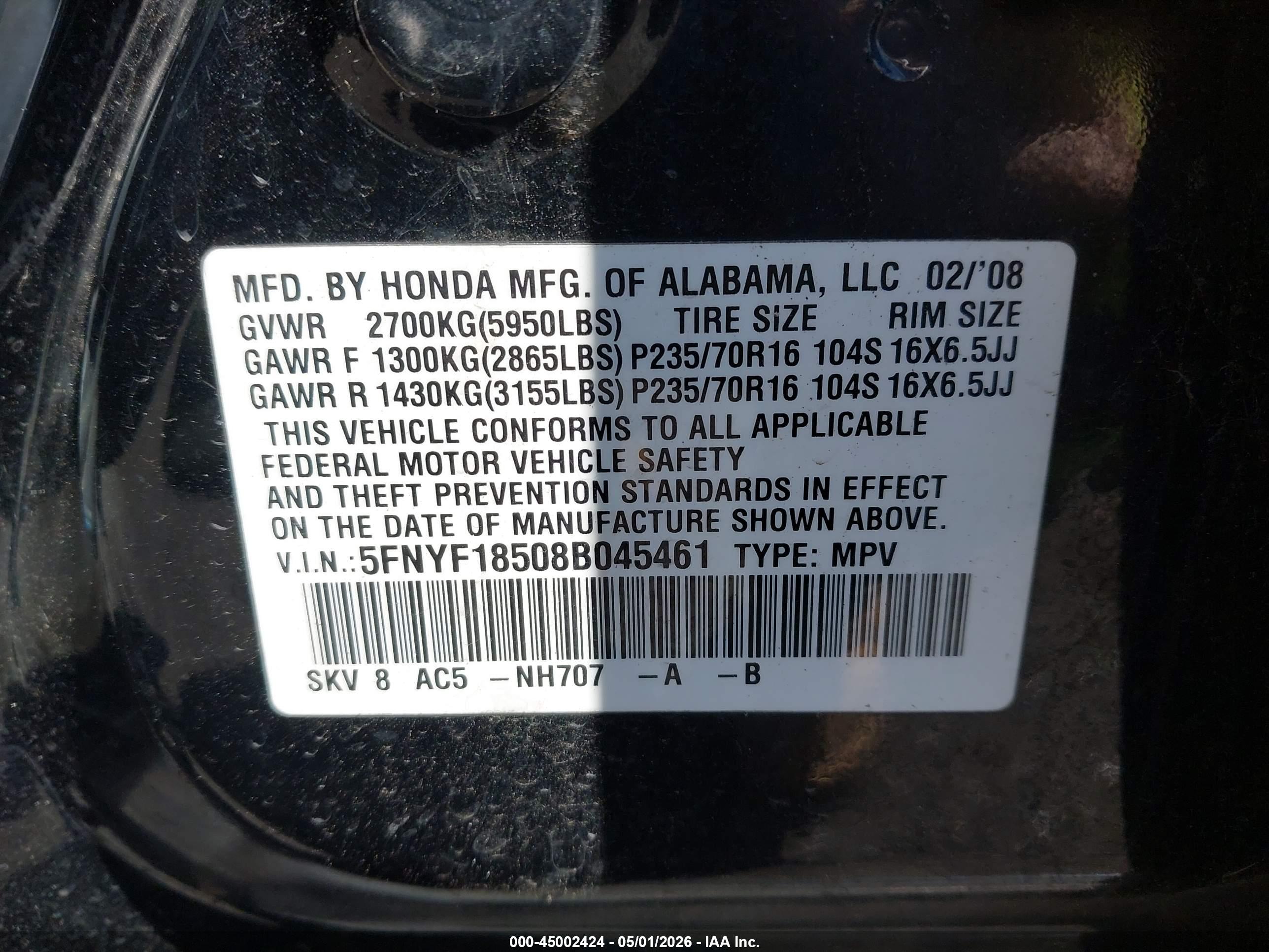 HONDA PILOT image 9