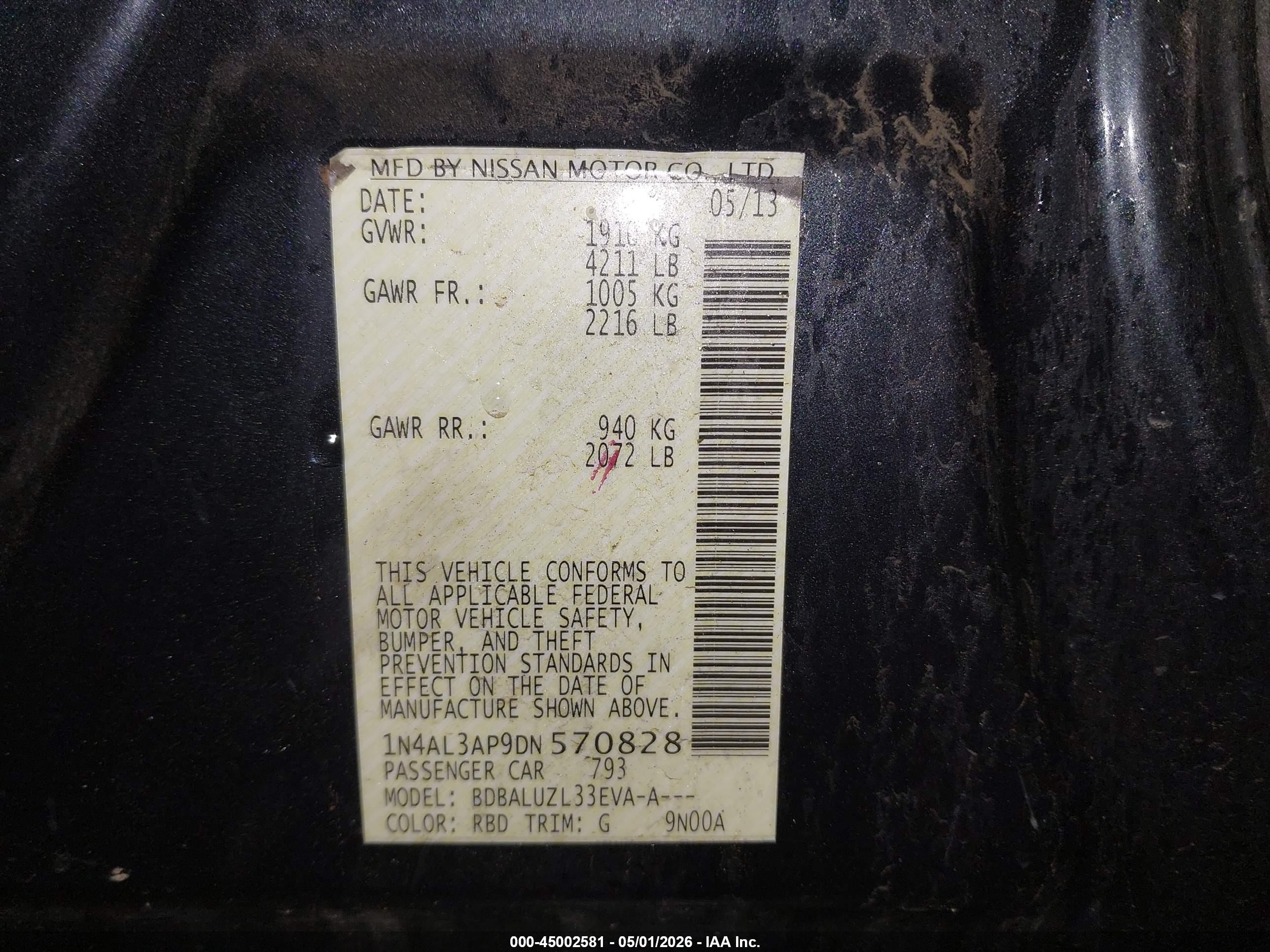 NISSAN ALTIMA image 9