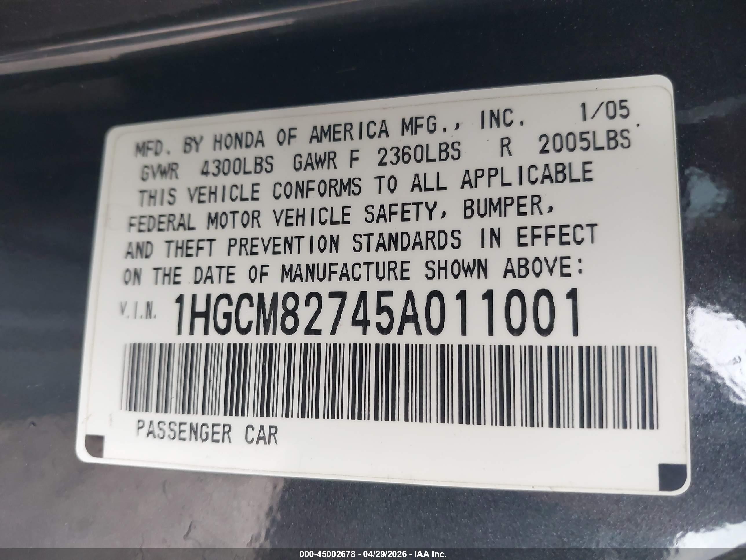 HONDA ACCORD image 9