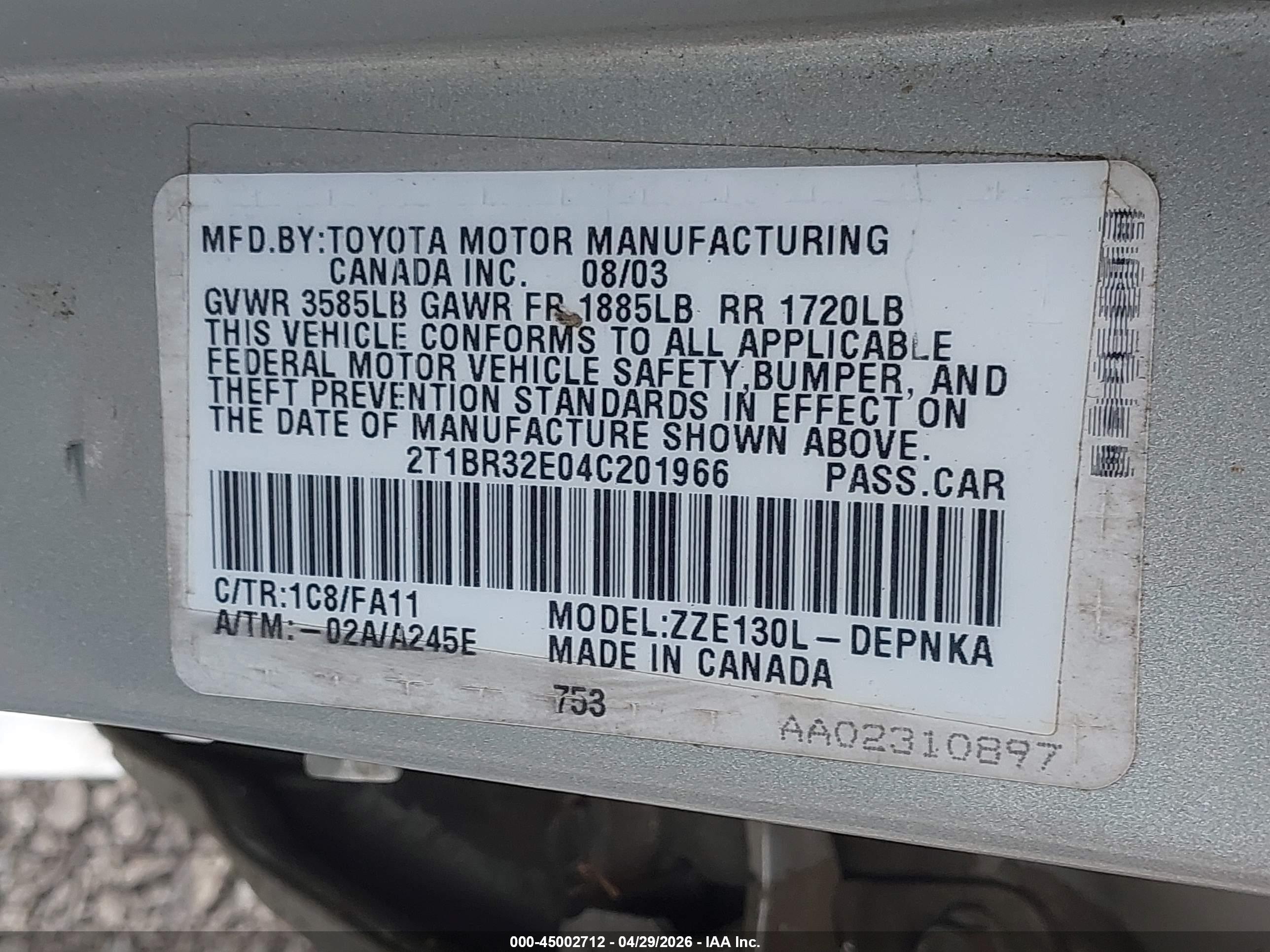 TOYOTA COROLLA image 9