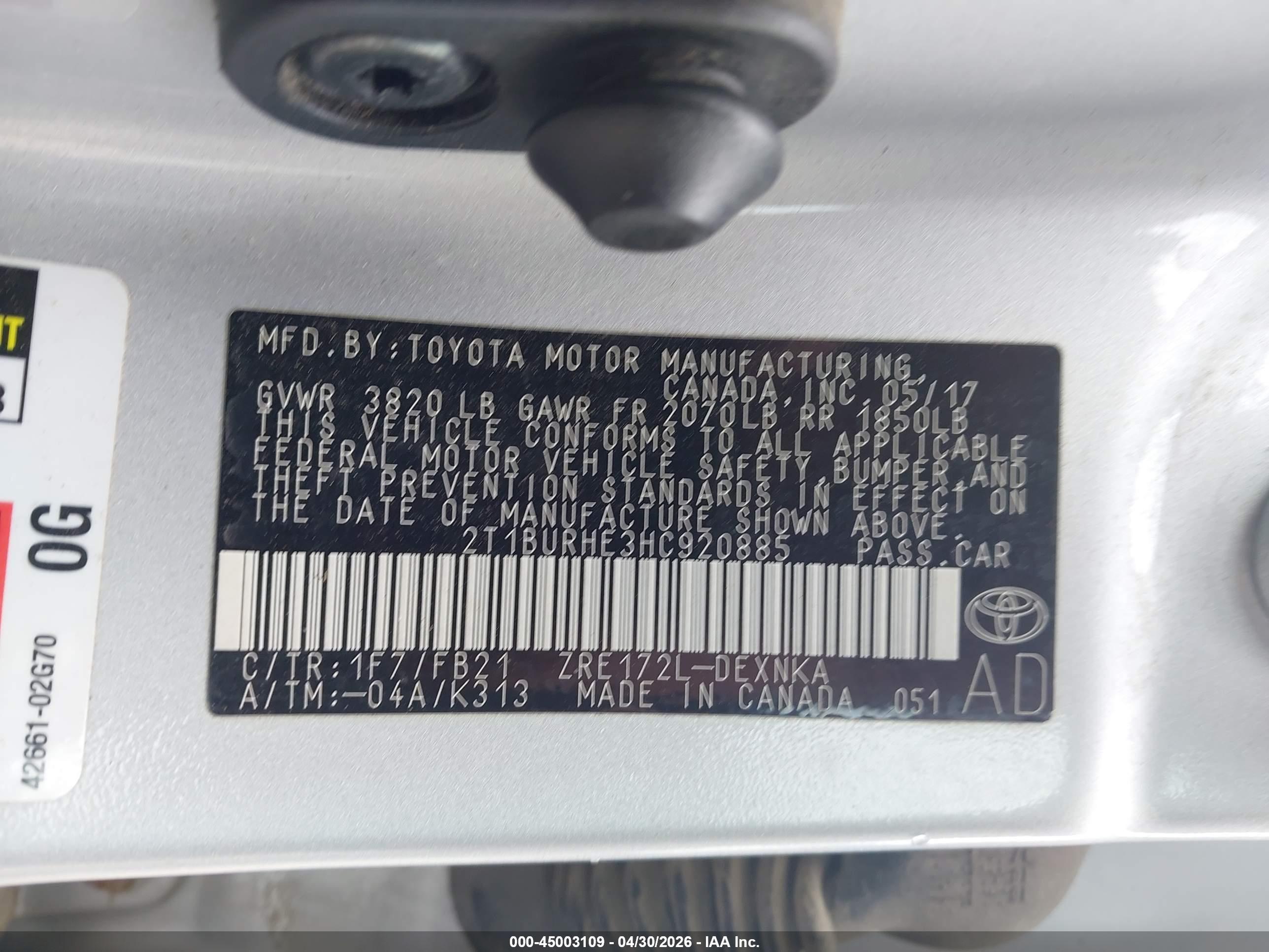TOYOTA COROLLA image 9