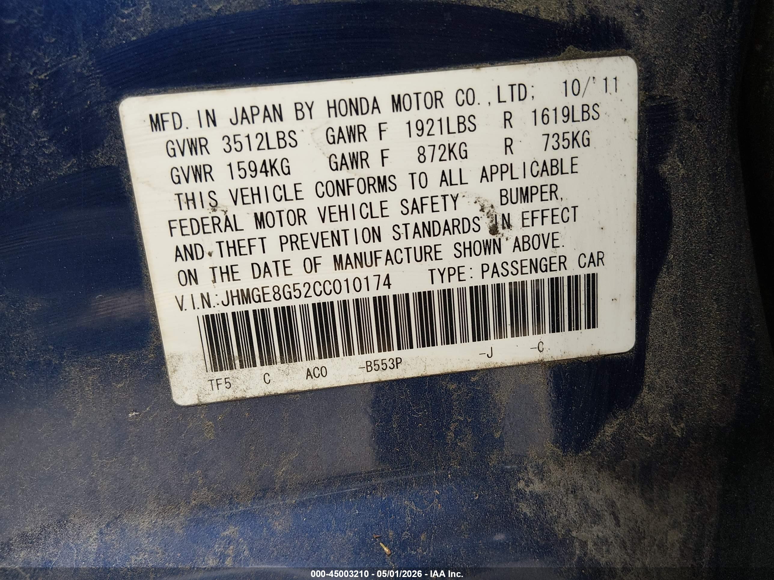 HONDA FIT image 9