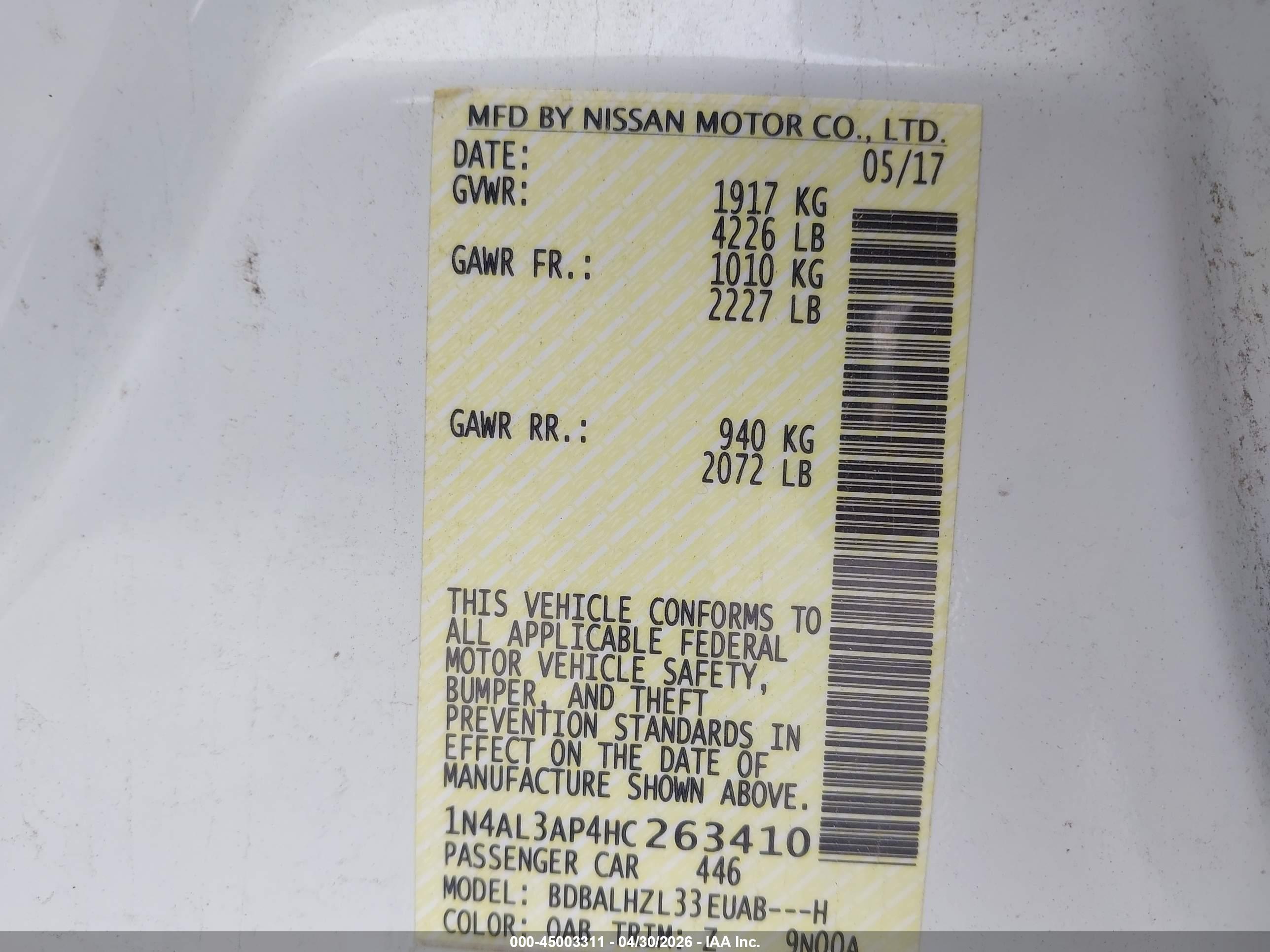 NISSAN ALTIMA image 9