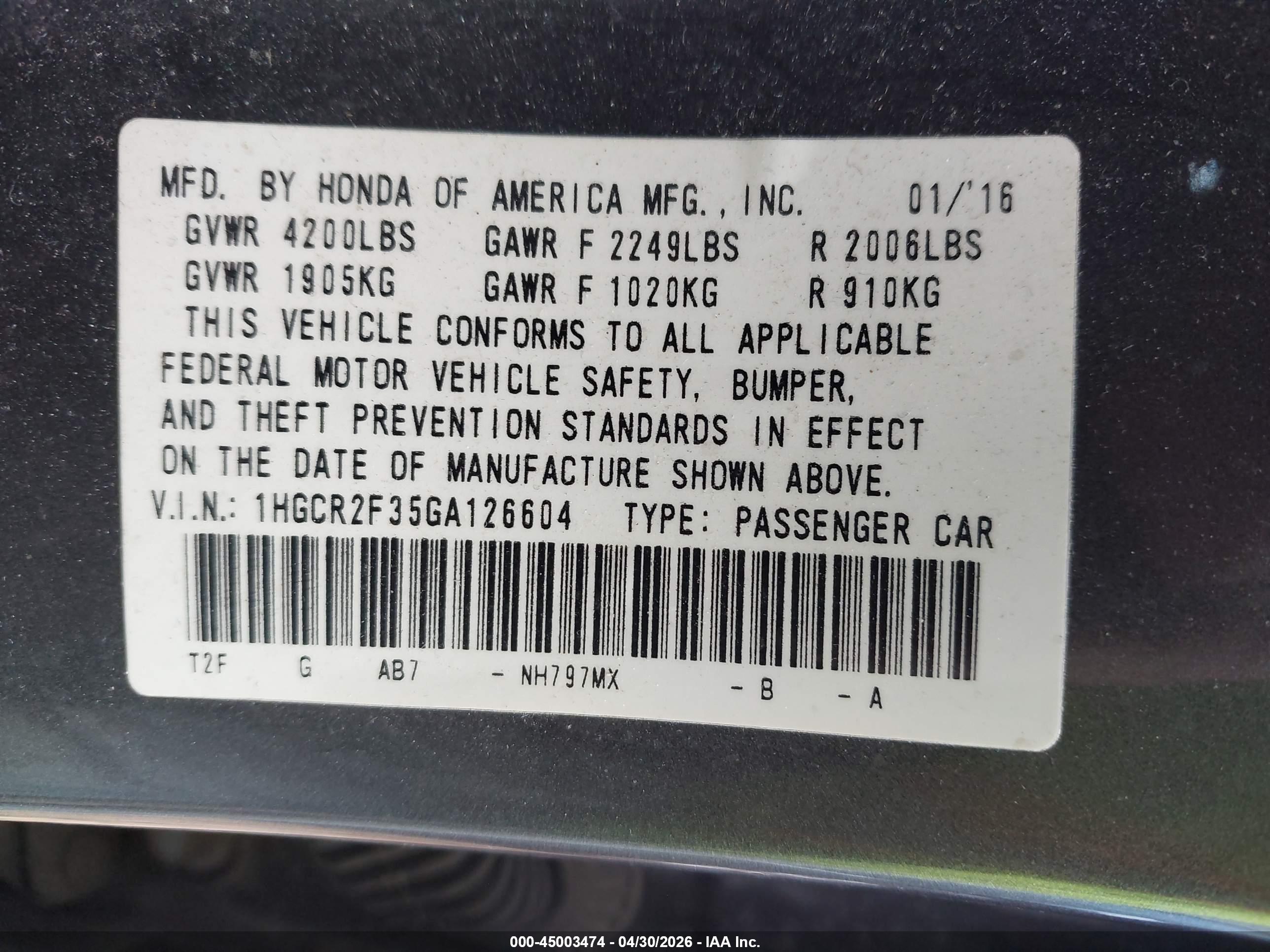 HONDA ACCORD image 9