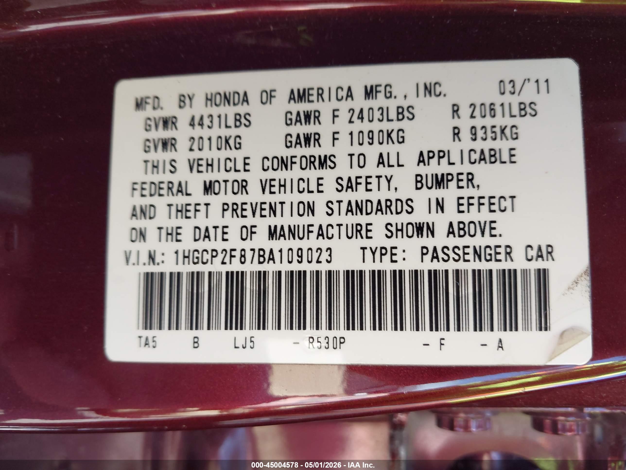 HONDA ACCORD image 9