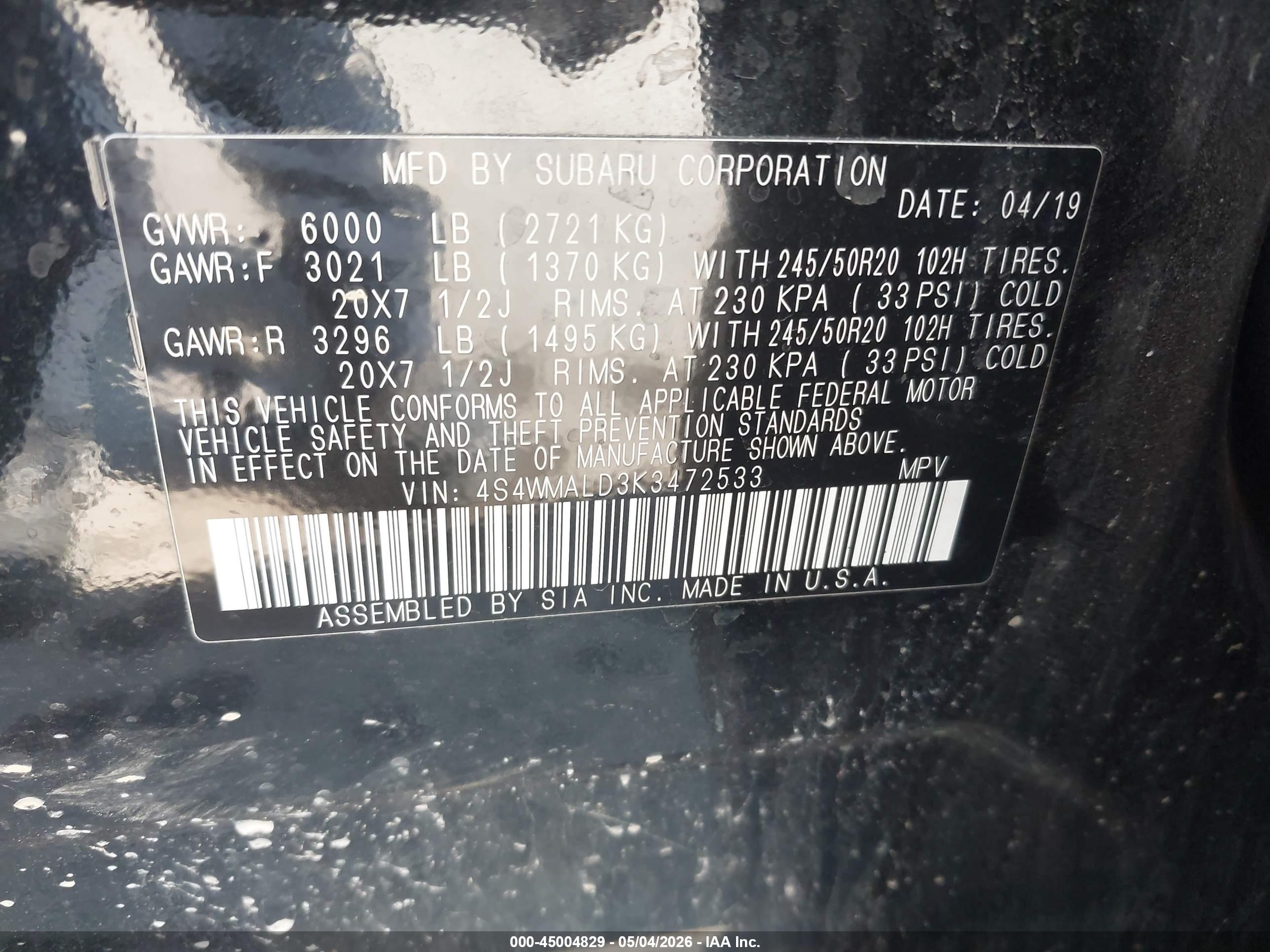 SUBARU ASCENT image 9