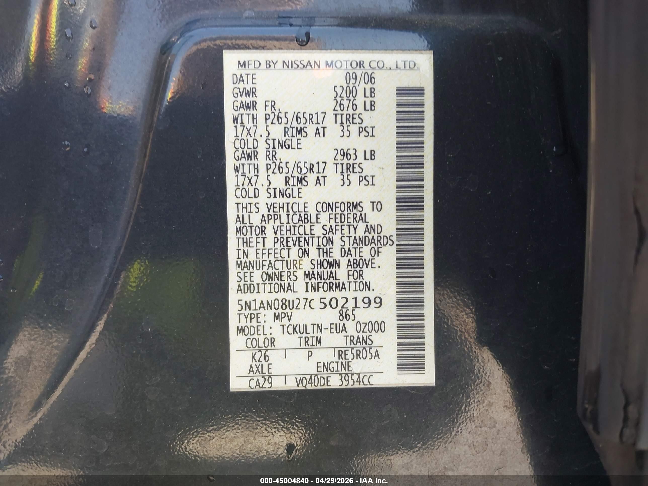 NISSAN XTERRA image 9