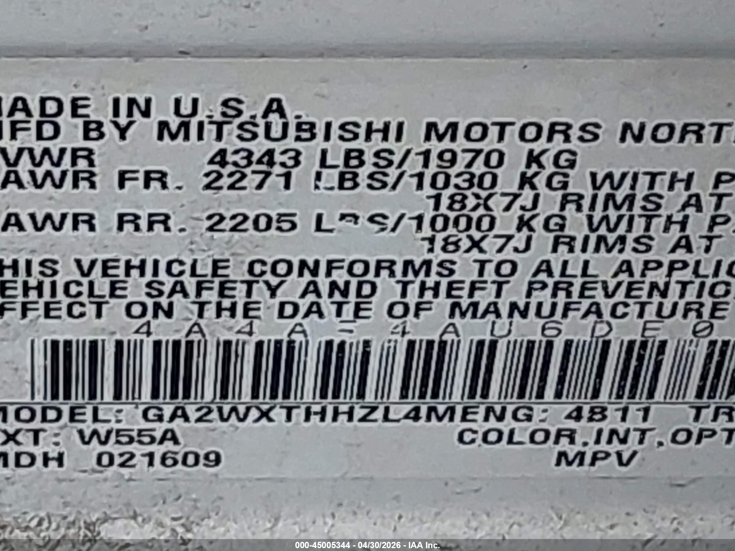 MITSUBISHI OUTLANDER image 9