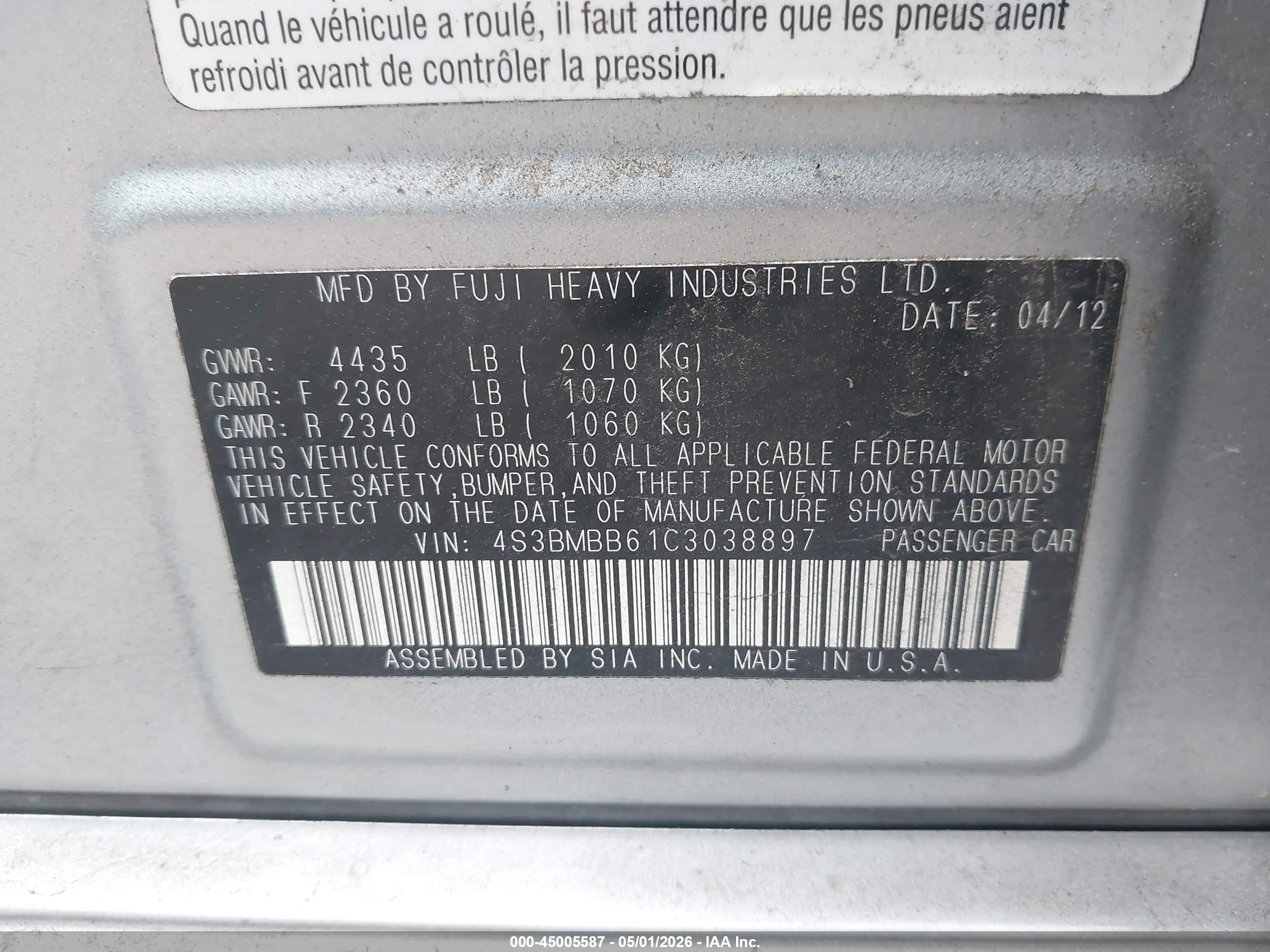 SUBARU LEGACY image 9
