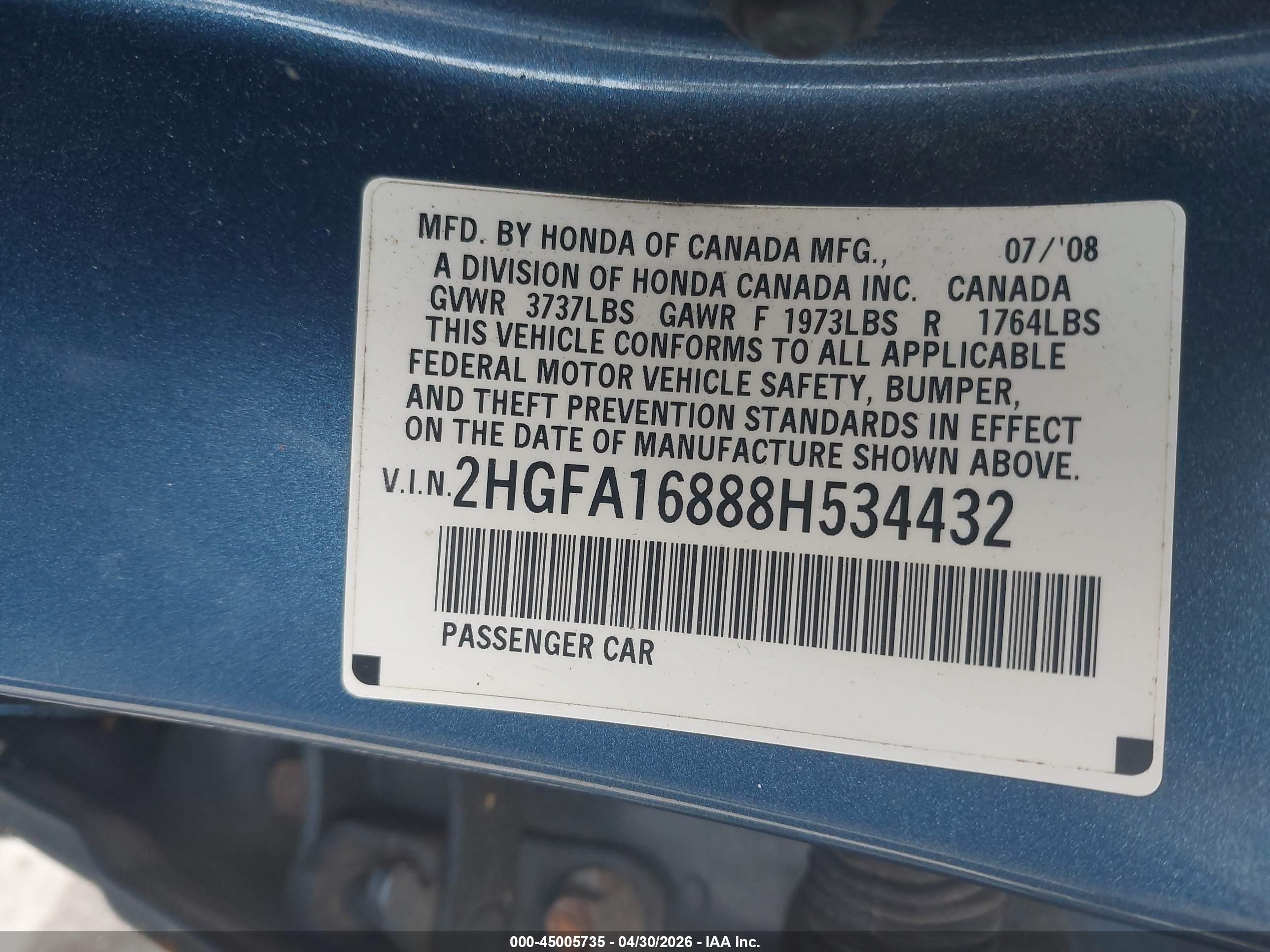 HONDA CIVIC image 9