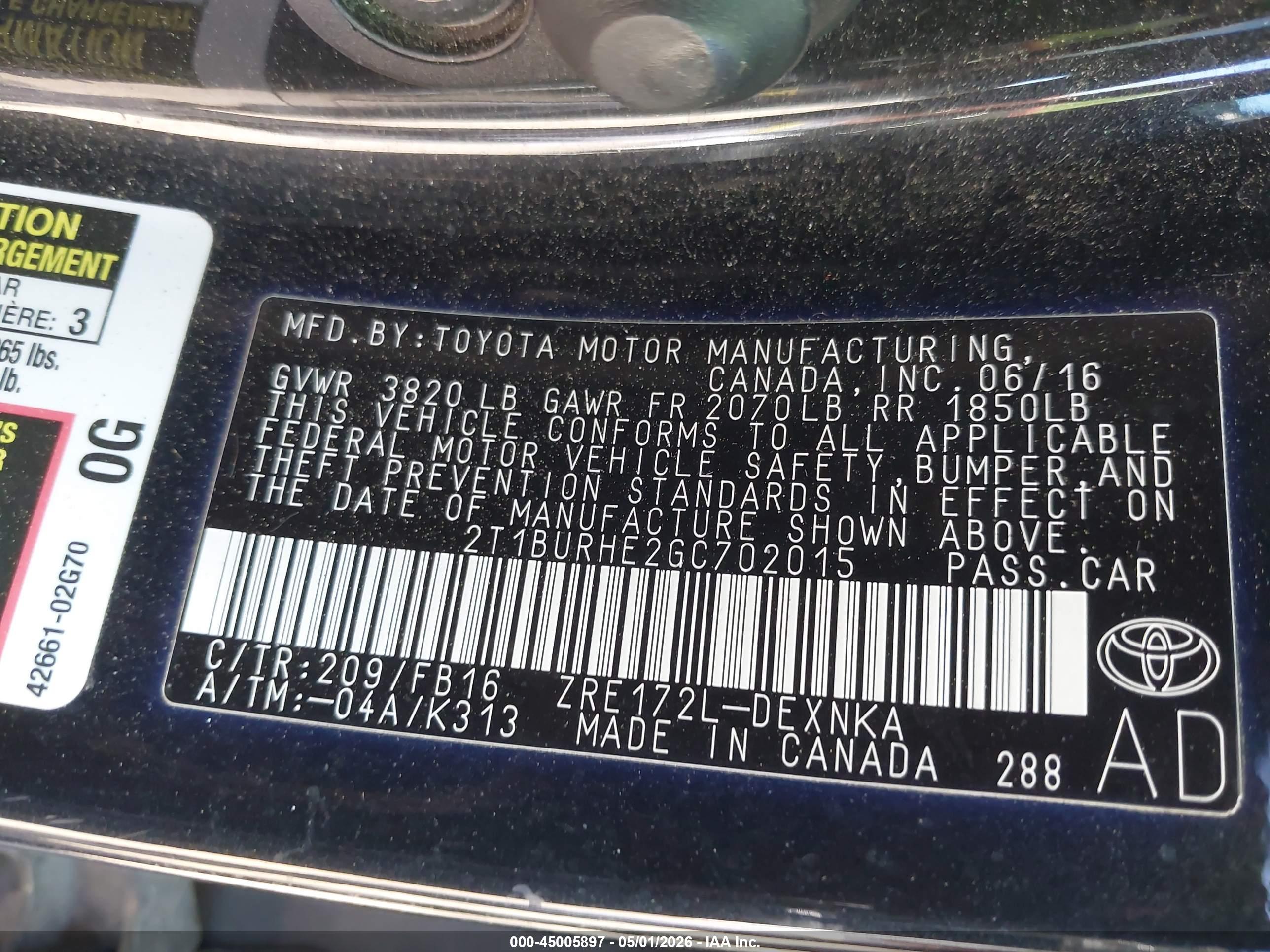TOYOTA COROLLA image 9