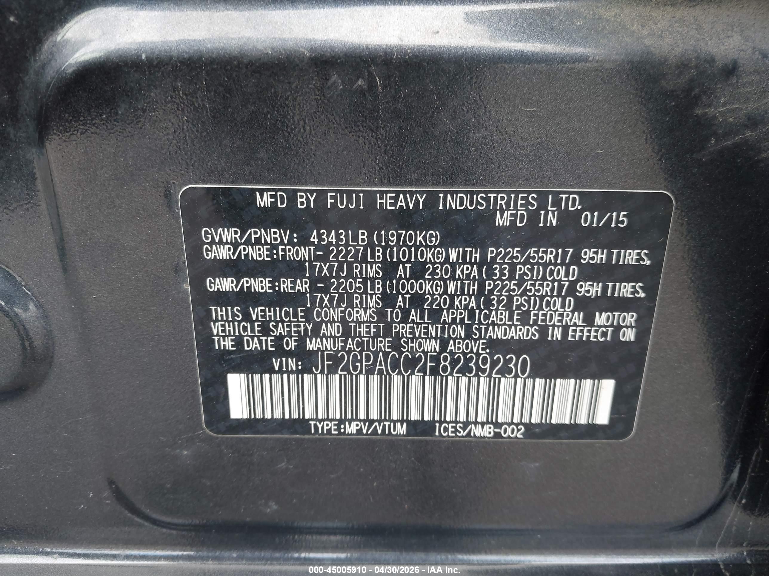 SUBARU XV image 9